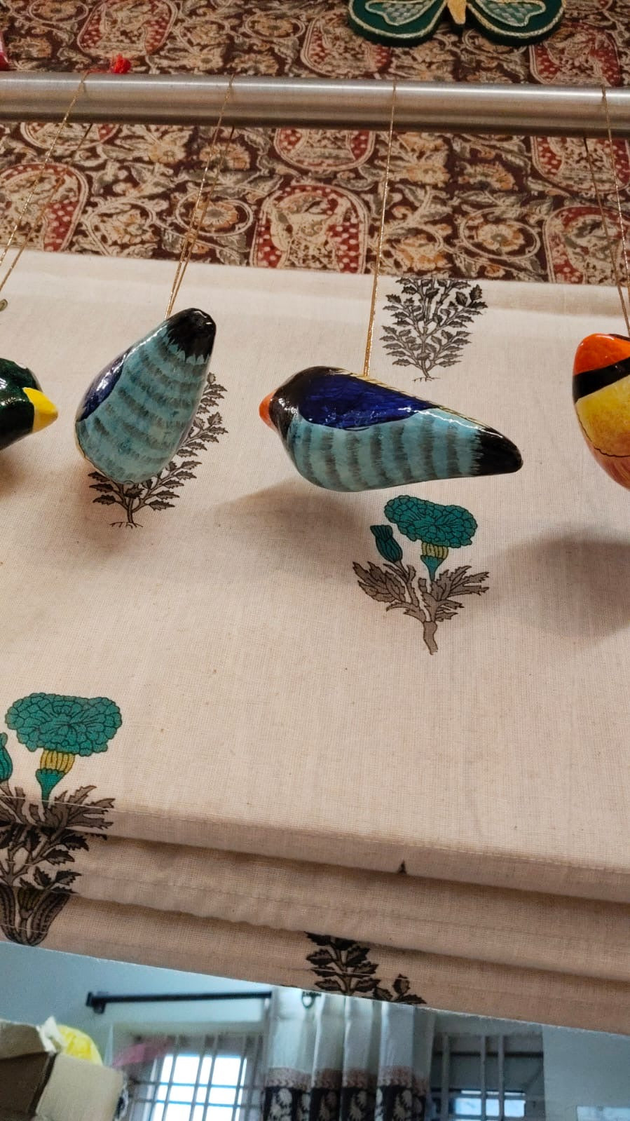 Kashmiri Papier mache hand painted bird hanging