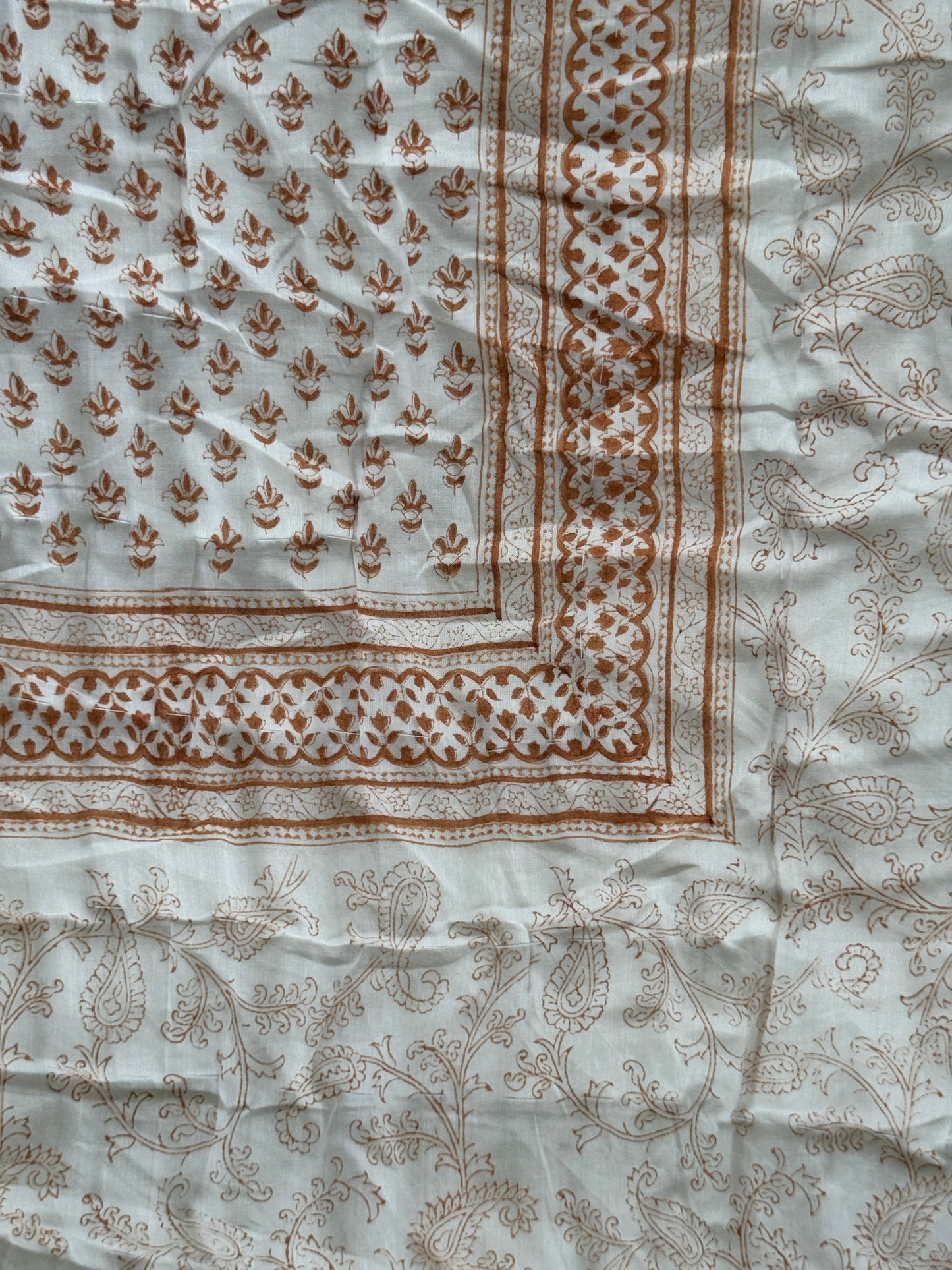 Hand block printed cotton quilt- king size 90 x 108 inches - multiple designs available