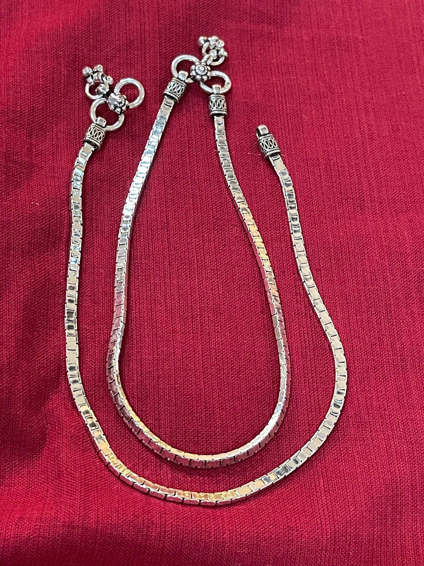 Sterling silver 92.5 linked chain style anklet single