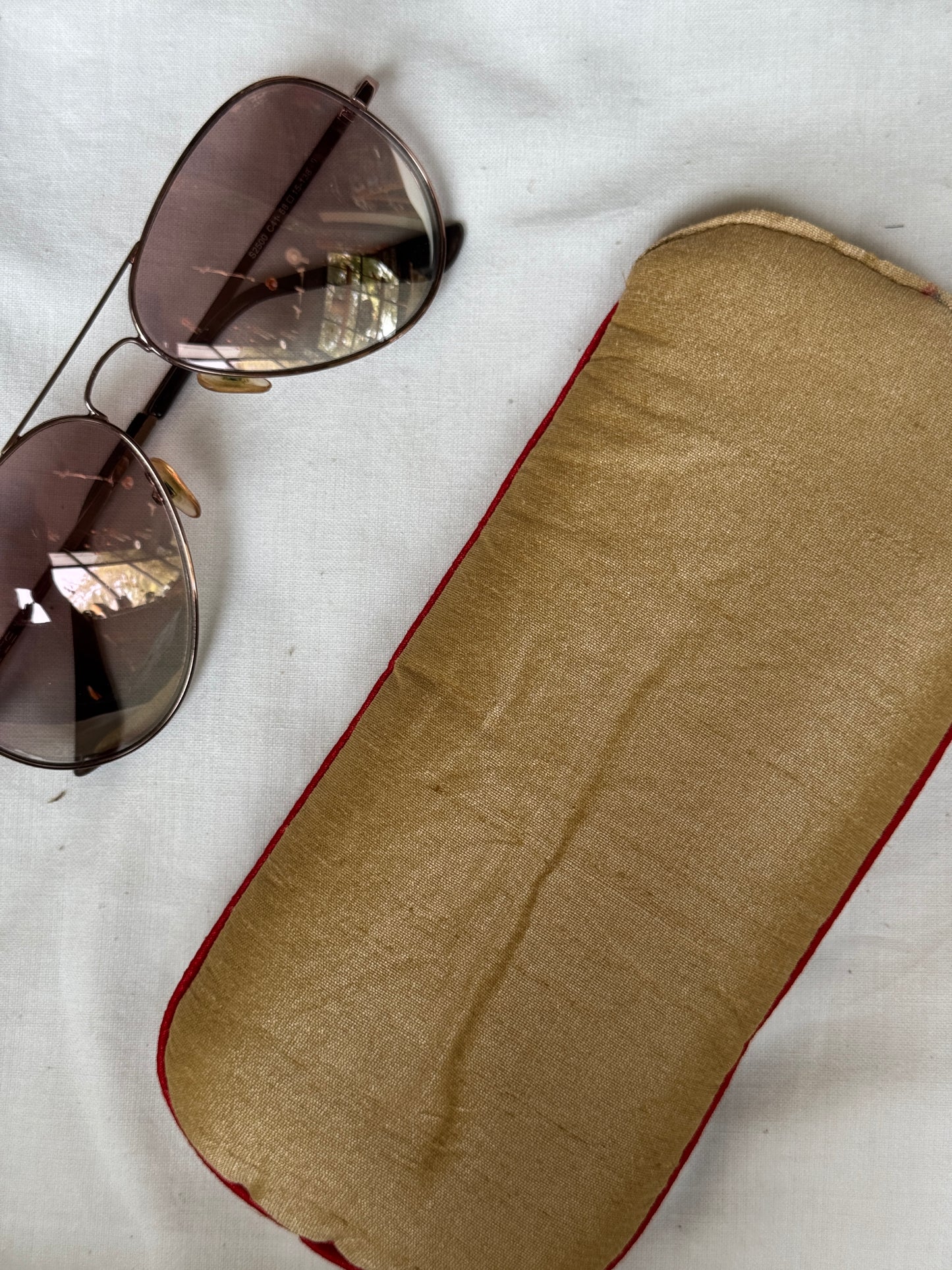 Embroidered fabric based foam lined spectacles case