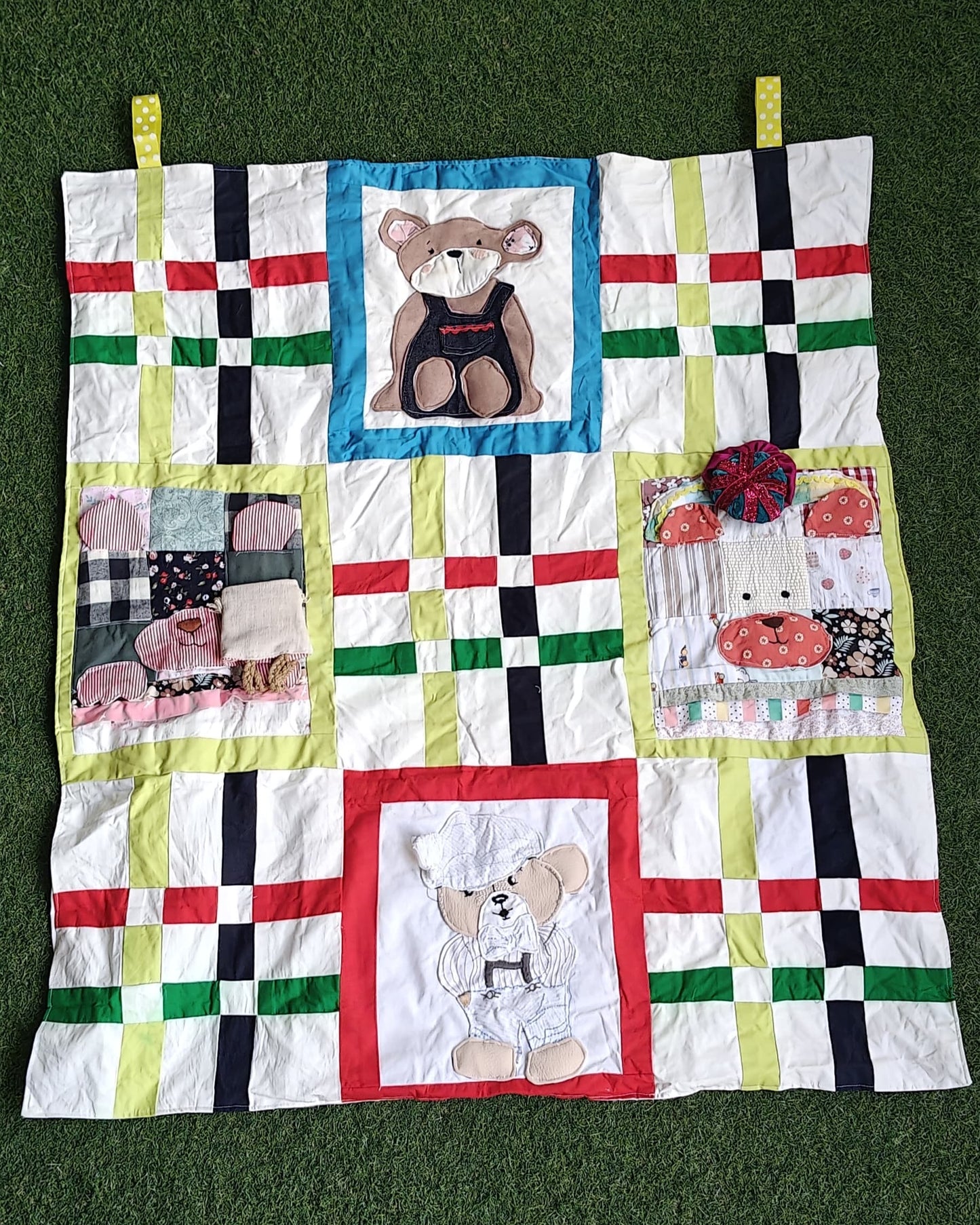 Patchwork cute hand made cotton quilts / play mats / wall decor for children - design options available