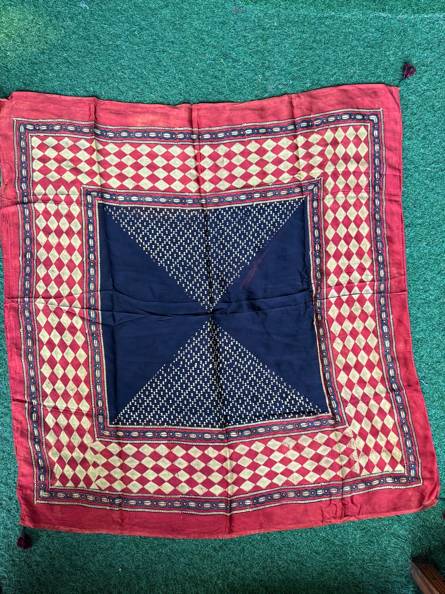 Scarf - hand block printed Ajrakh on soft modal