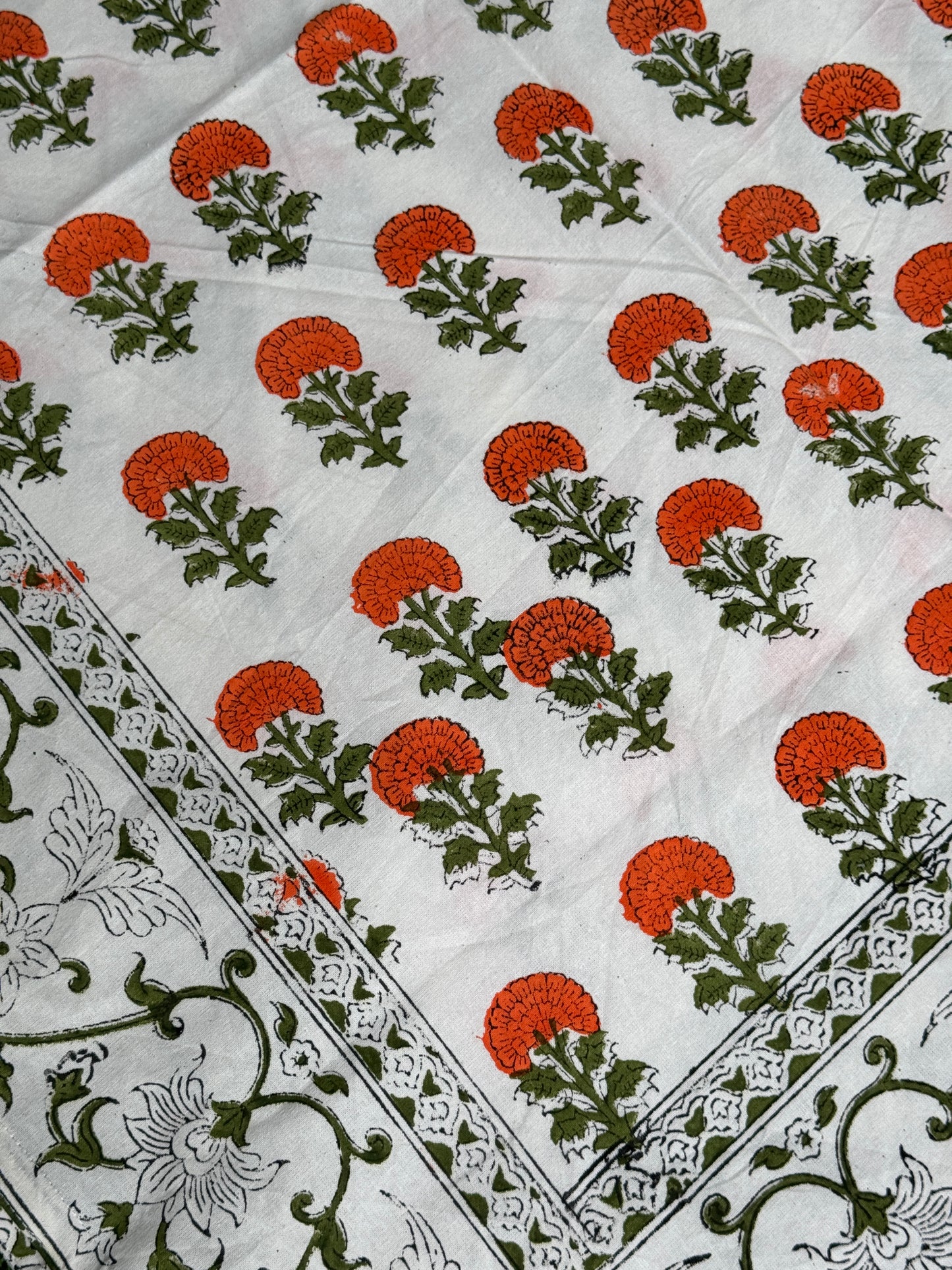 Single bedsheet / blanket in hand block printed pure cotton - multiple designs available