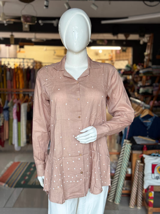 Bandini tie n dye full sleeves soft cotton shirt for women