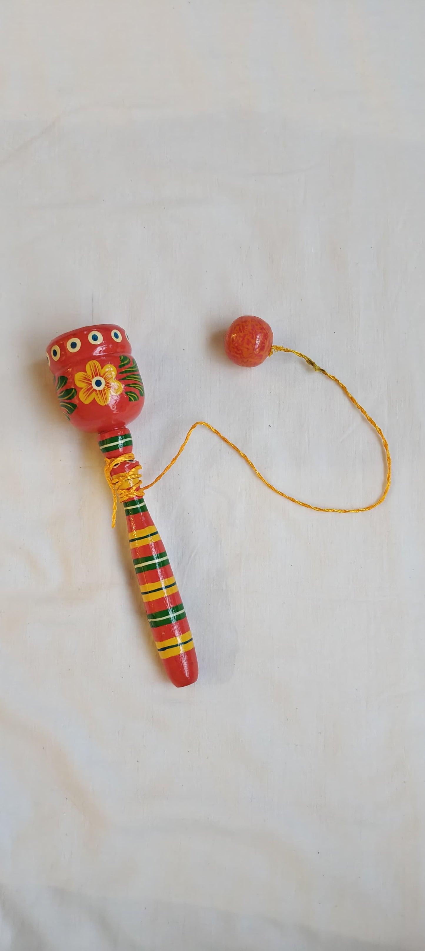 Cup and ball game - wooden hand Painted