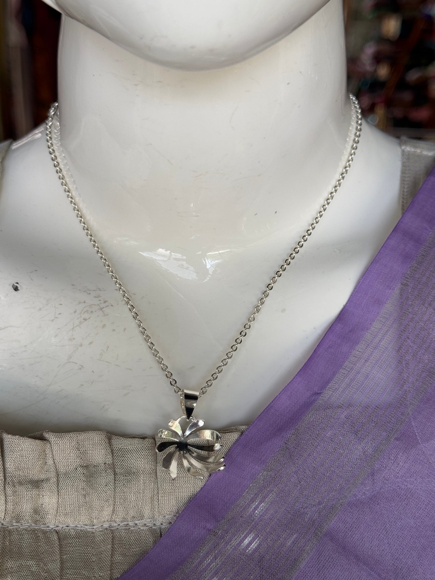 Pendant with chain - copper handcrafted neckpiece