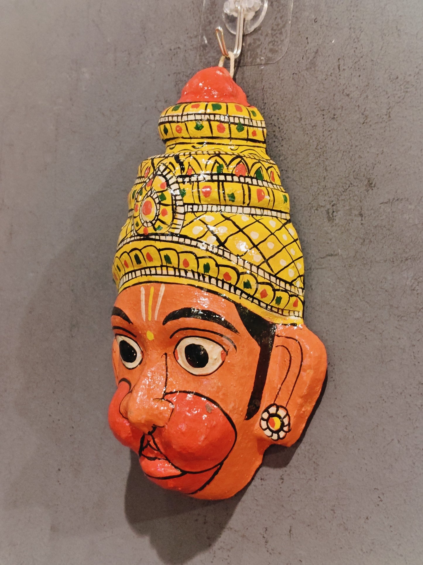 Hanuman ji handcrafted Cheriyal mask - 8 inches size