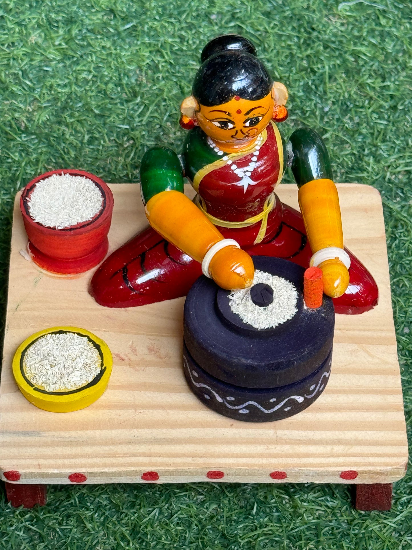 Daily life scenes Etikoppaka Wooden handicraft decor