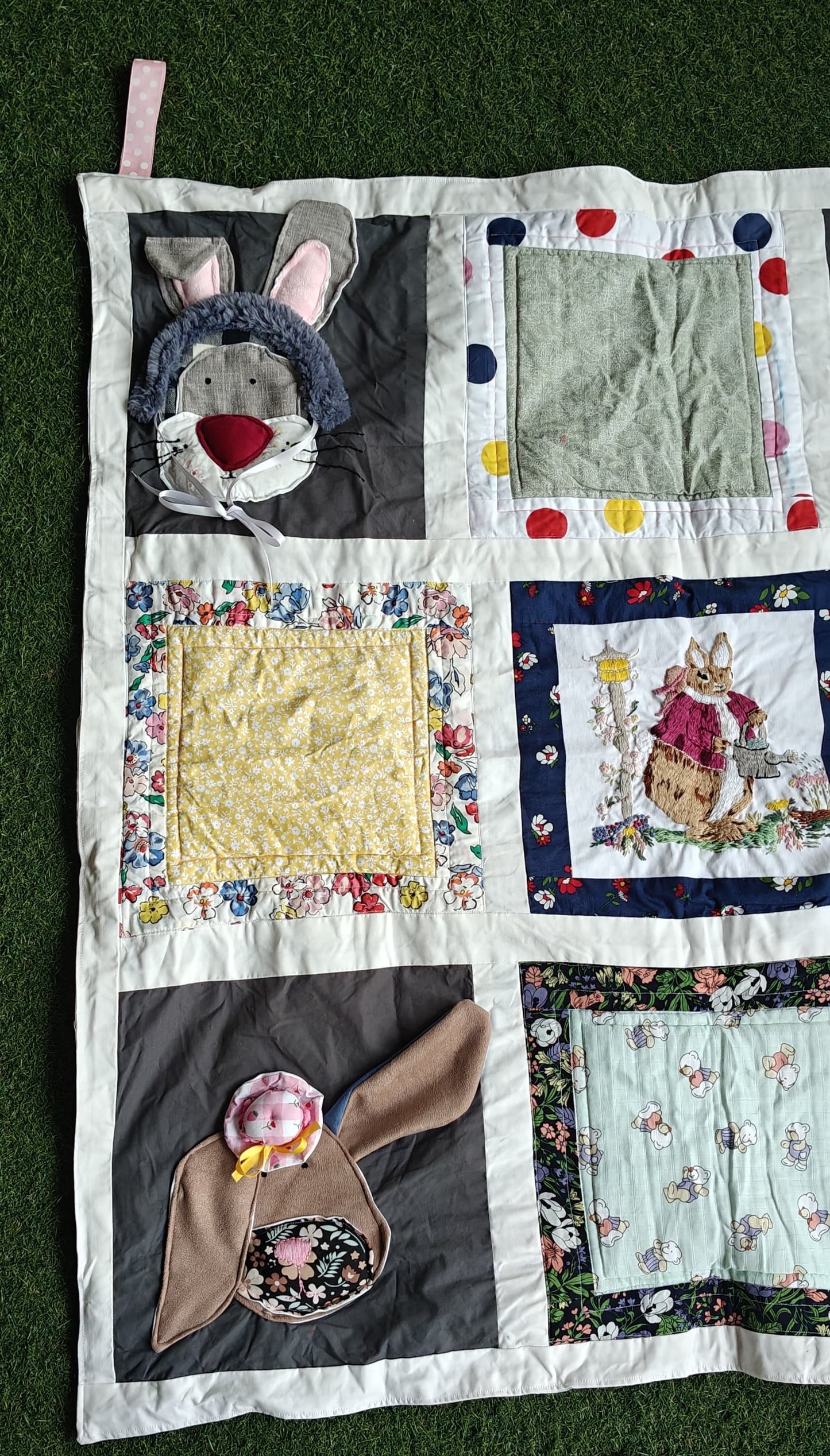 Patchwork cute hand made cotton quilts / play mats / wall decor for children - design options available