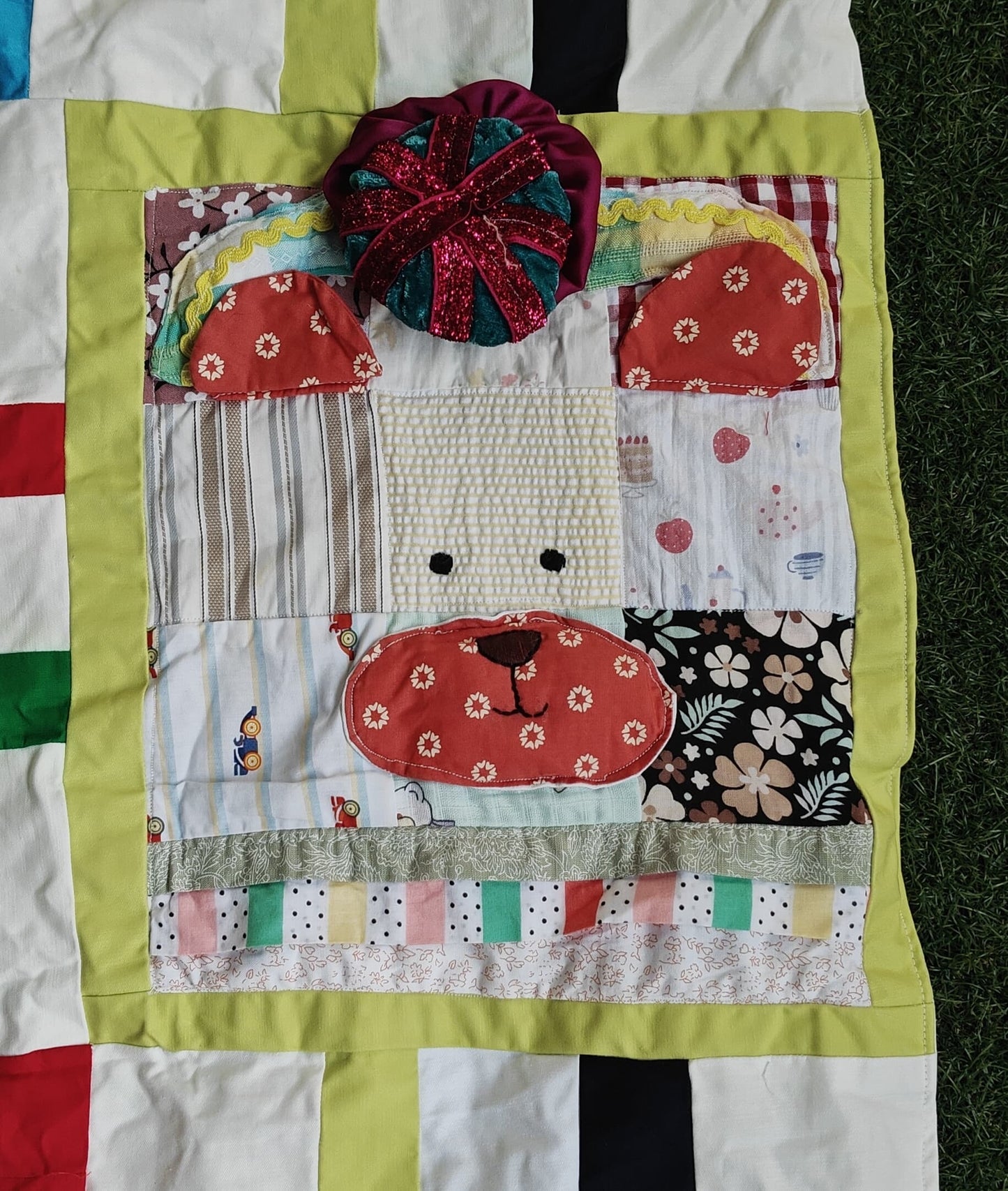 Patchwork cute hand made cotton quilts / play mats / wall decor for children - design options available