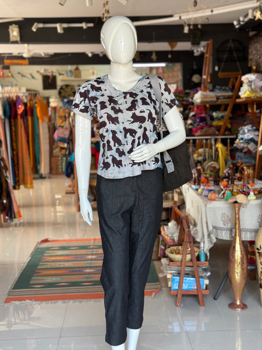 Black formal cotton pants