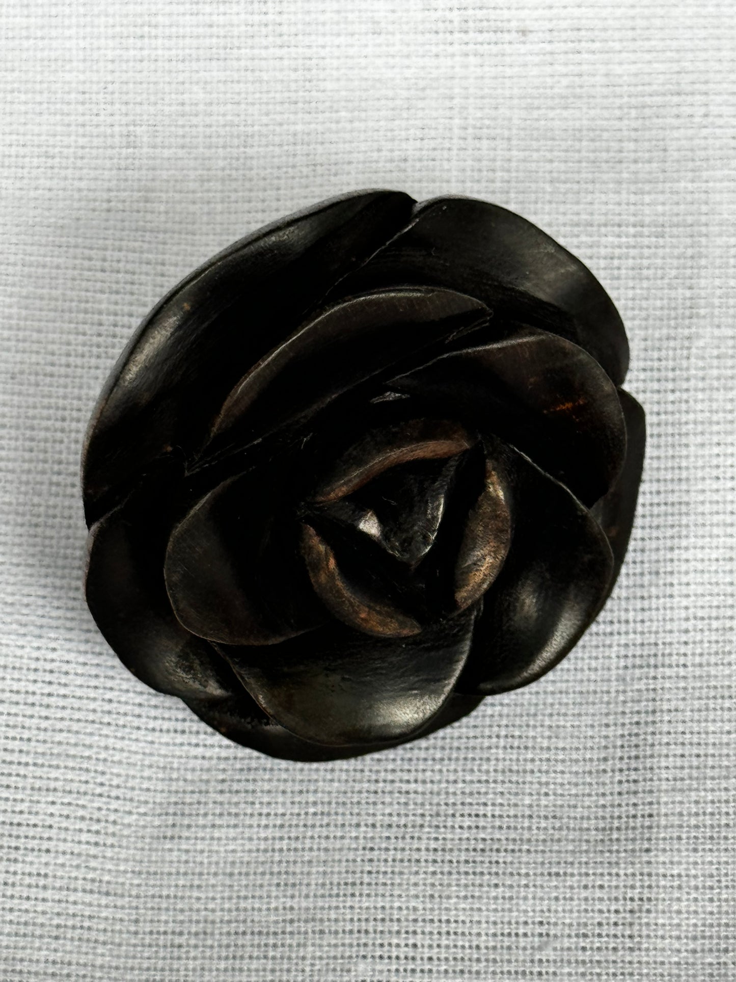 Rose hand carved finger ring in yellow wood - color options available