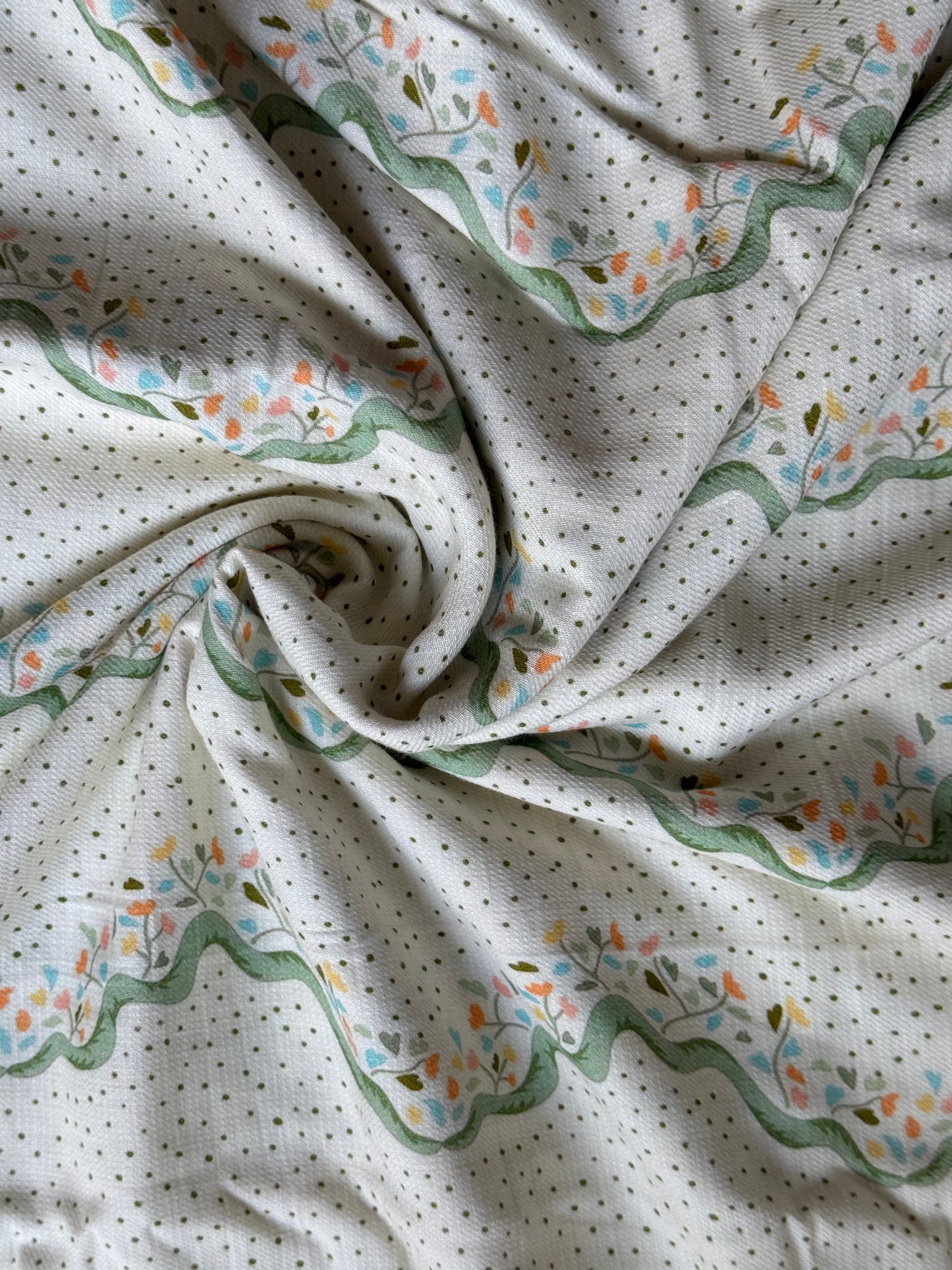 Digital printed cotton handwoven textured fabric