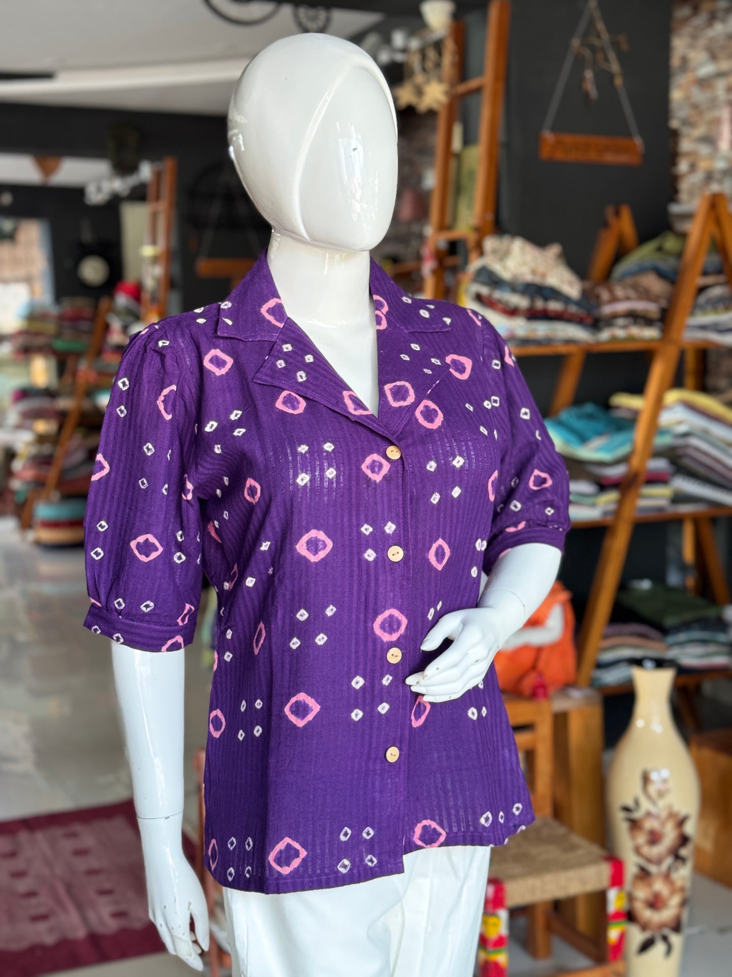 Bandini tie dye handwoven cotton shirt top