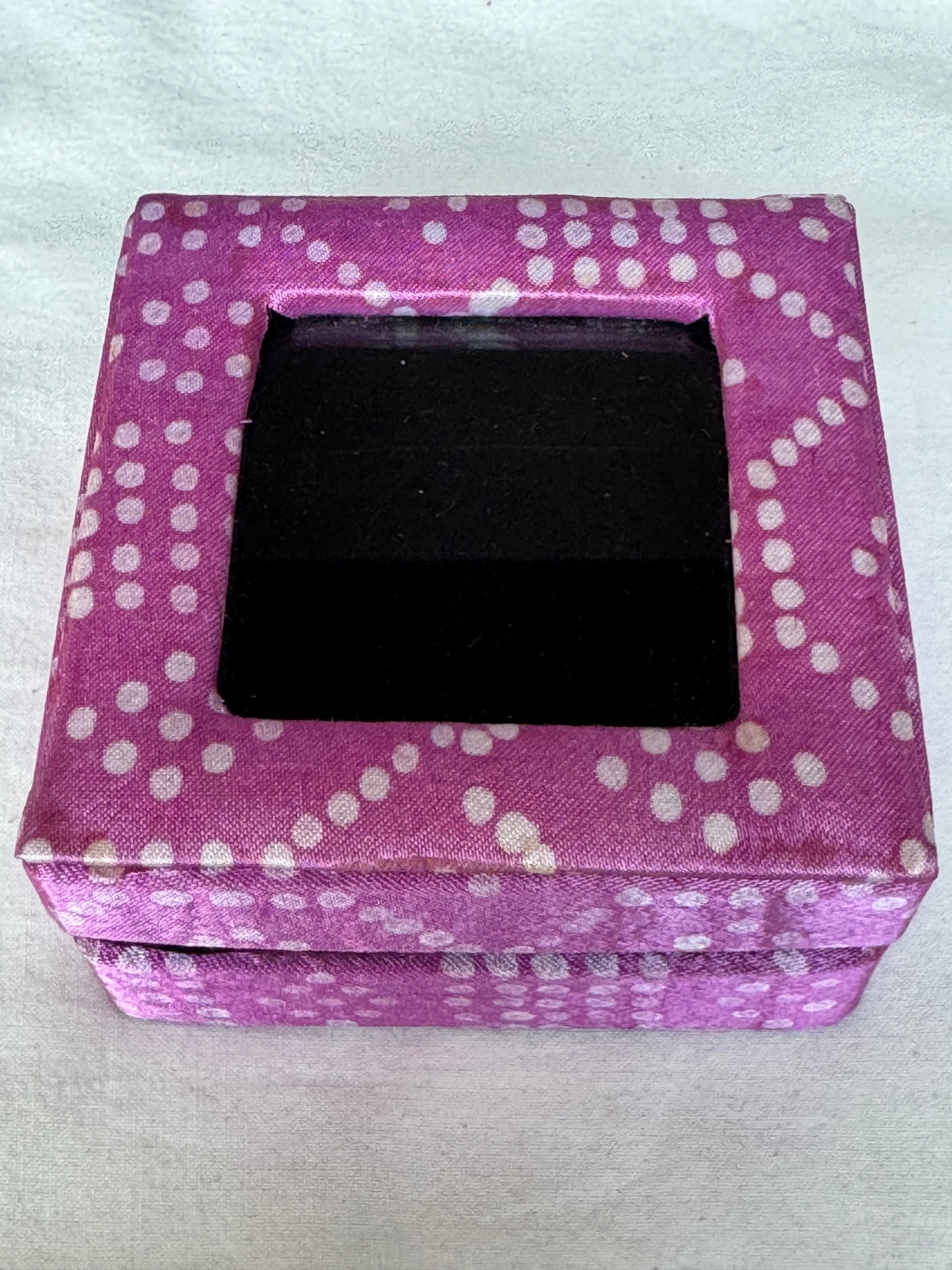 Finger rings / Ear rings organizer / gift box - hand block printed fabric wrapped box handcrafted with see through top