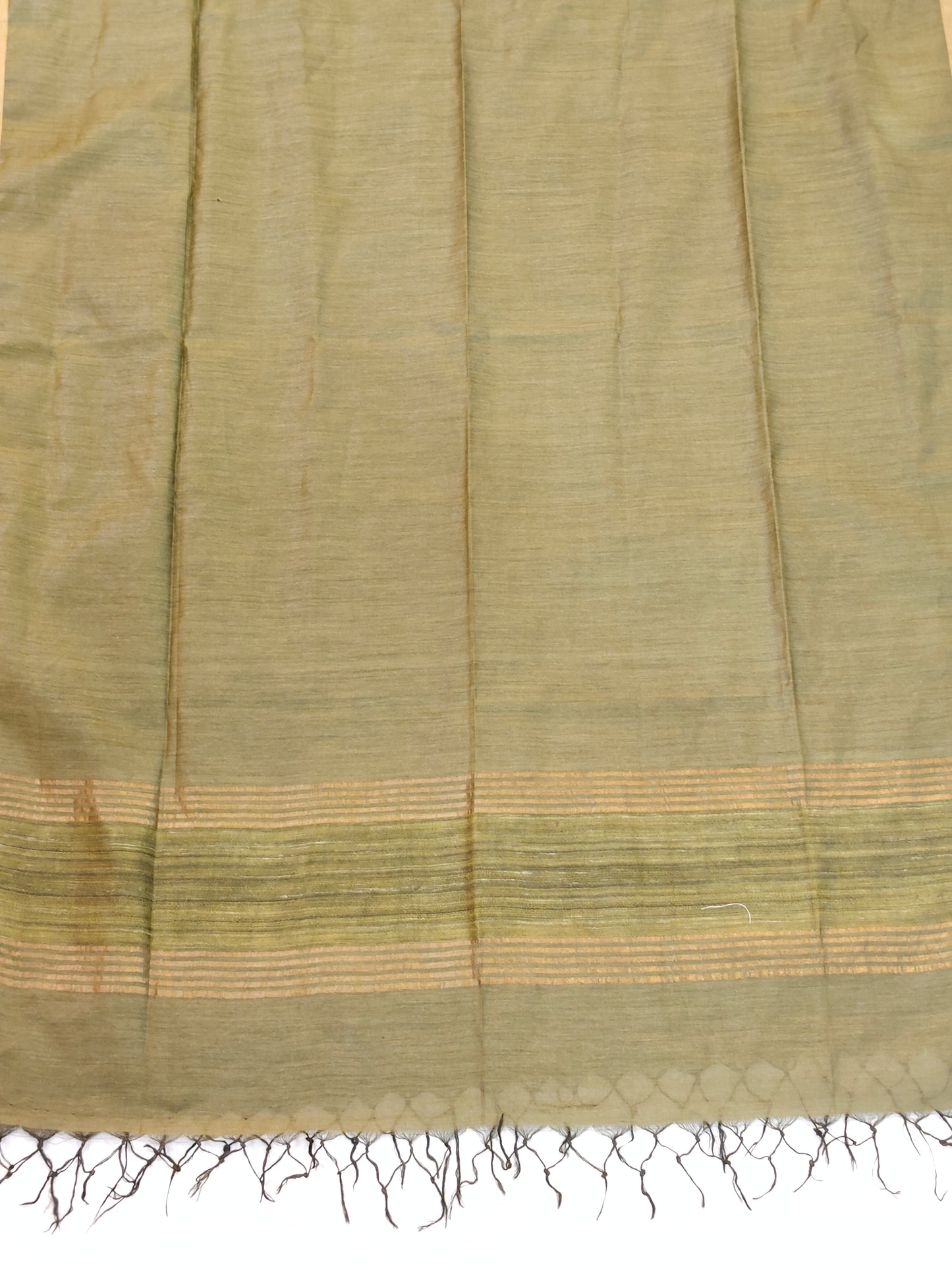 Green handwoven tussar x mulberry spun silk dupatta