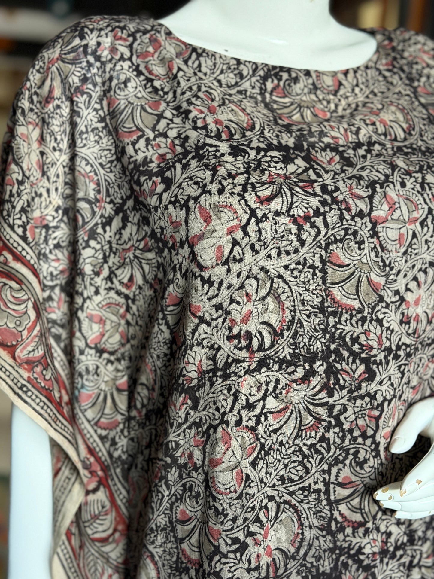 Kalamkari kaftan kurti - soft cotton with hand block prints - designs n colors options available