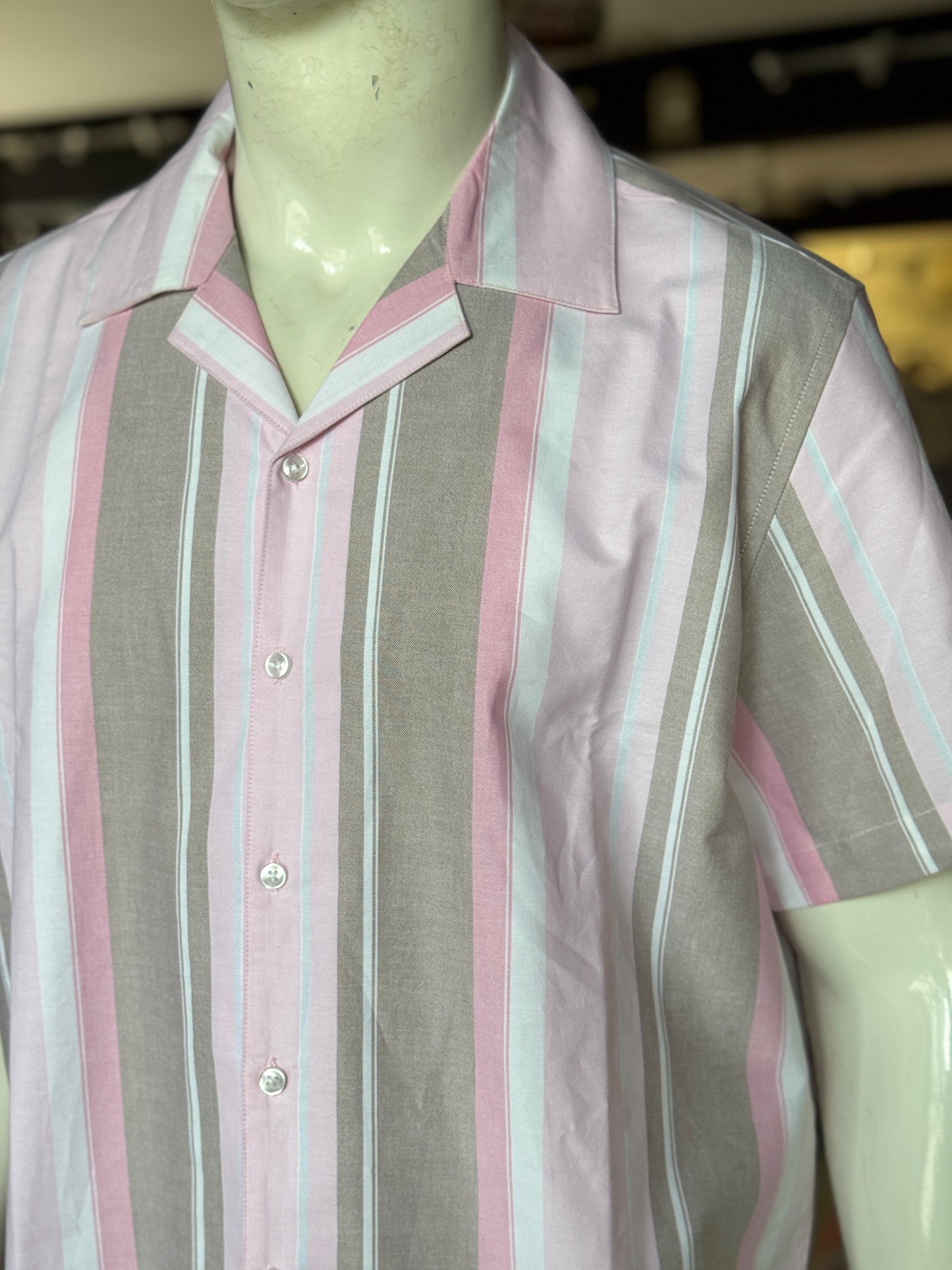Multi colour stripes cotton half sleeves hawaiian shirt for men - multiple colors available