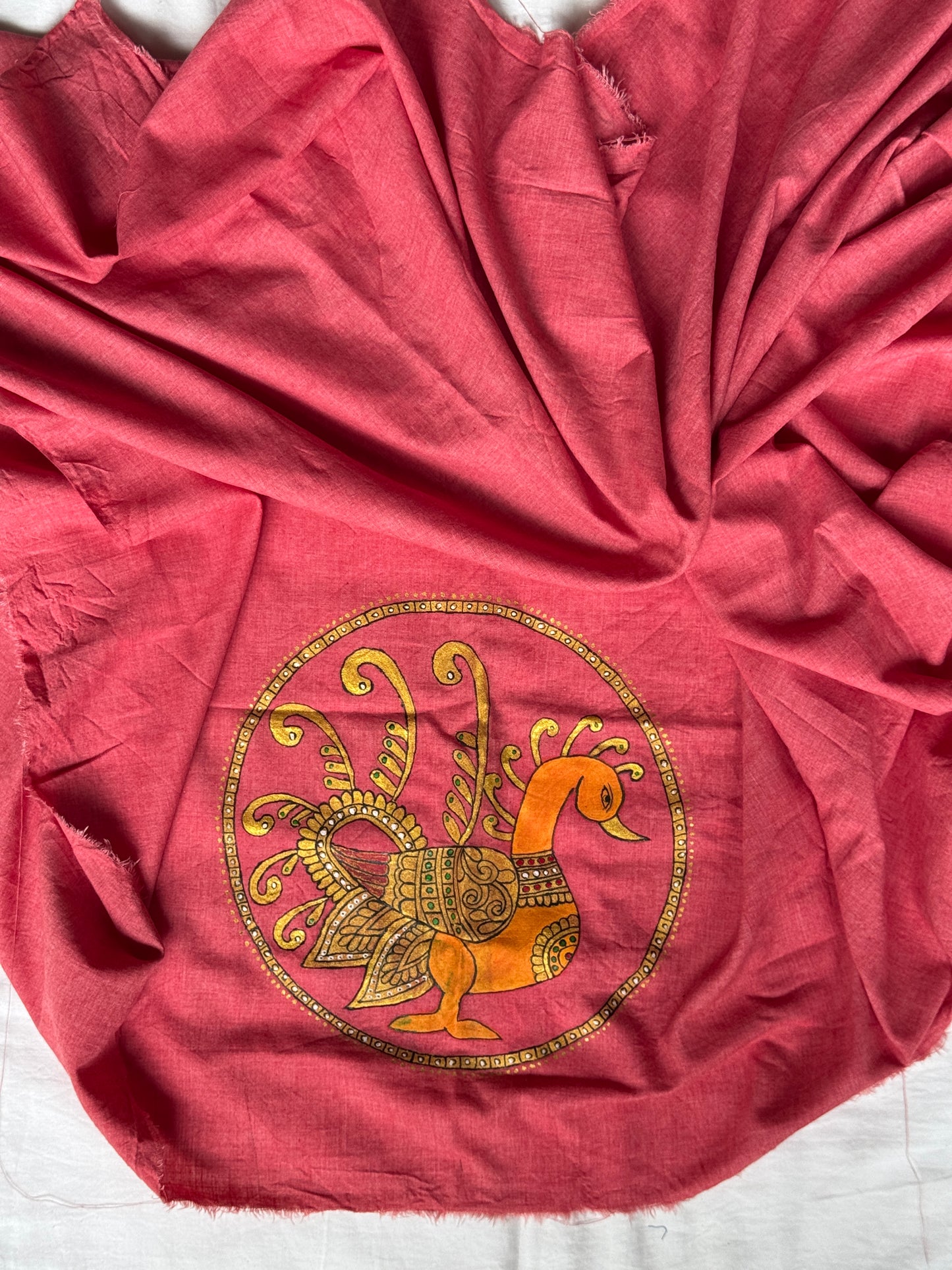 Hand crafted unstitched blouse fabrics on handloom cotton base - Hand painted / embroidered - click to see designs and colors