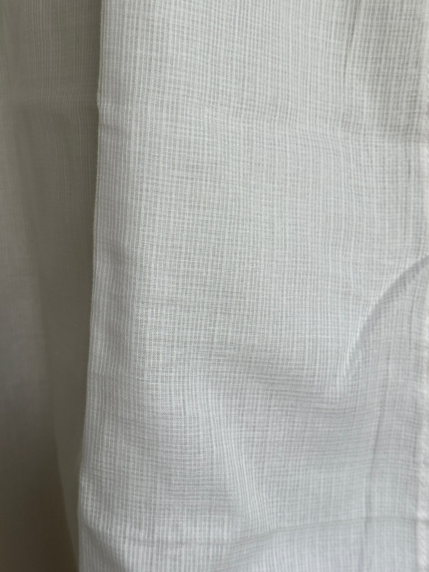 White kota cotton straight kurti with elastic hem sleeves