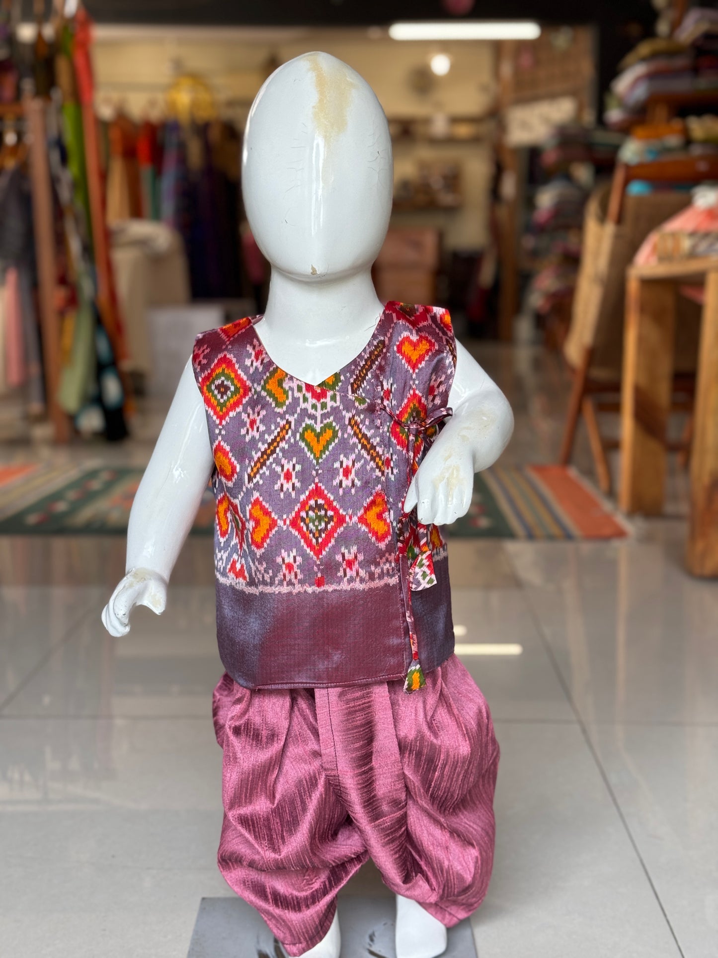 Ikat pure silk hand woven jabla for boys - colors n designs options available