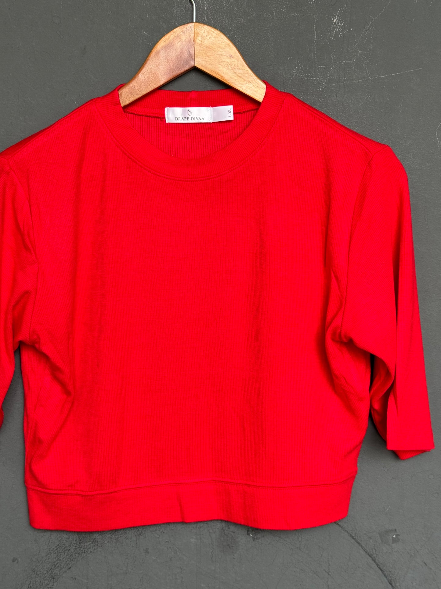 Textured stretchable elbow sleeves plus size blouse