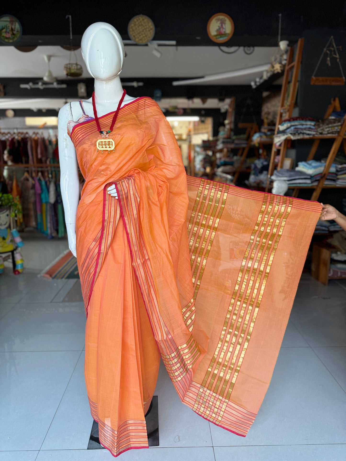 Soft hand woven cotton Venkatagiri saree