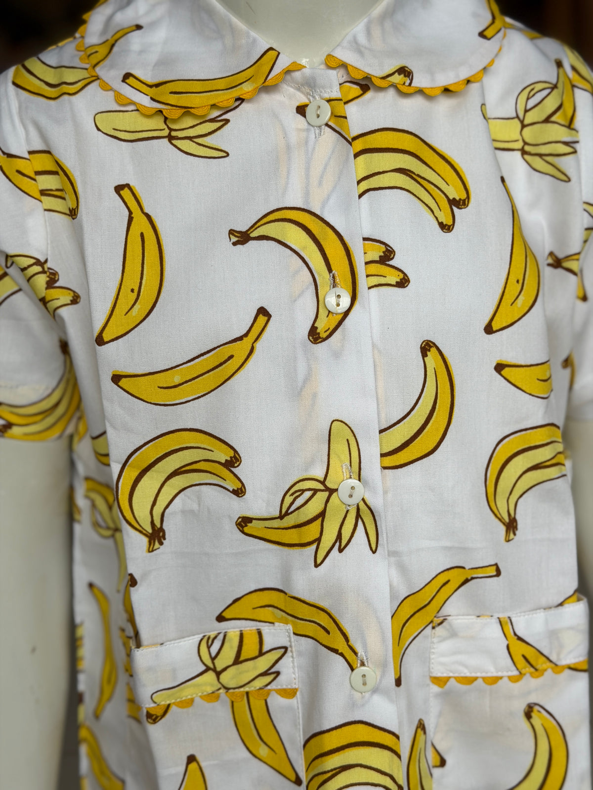 Banana print cotton lounge wear / night suit set - 2 piece shirt n pants set