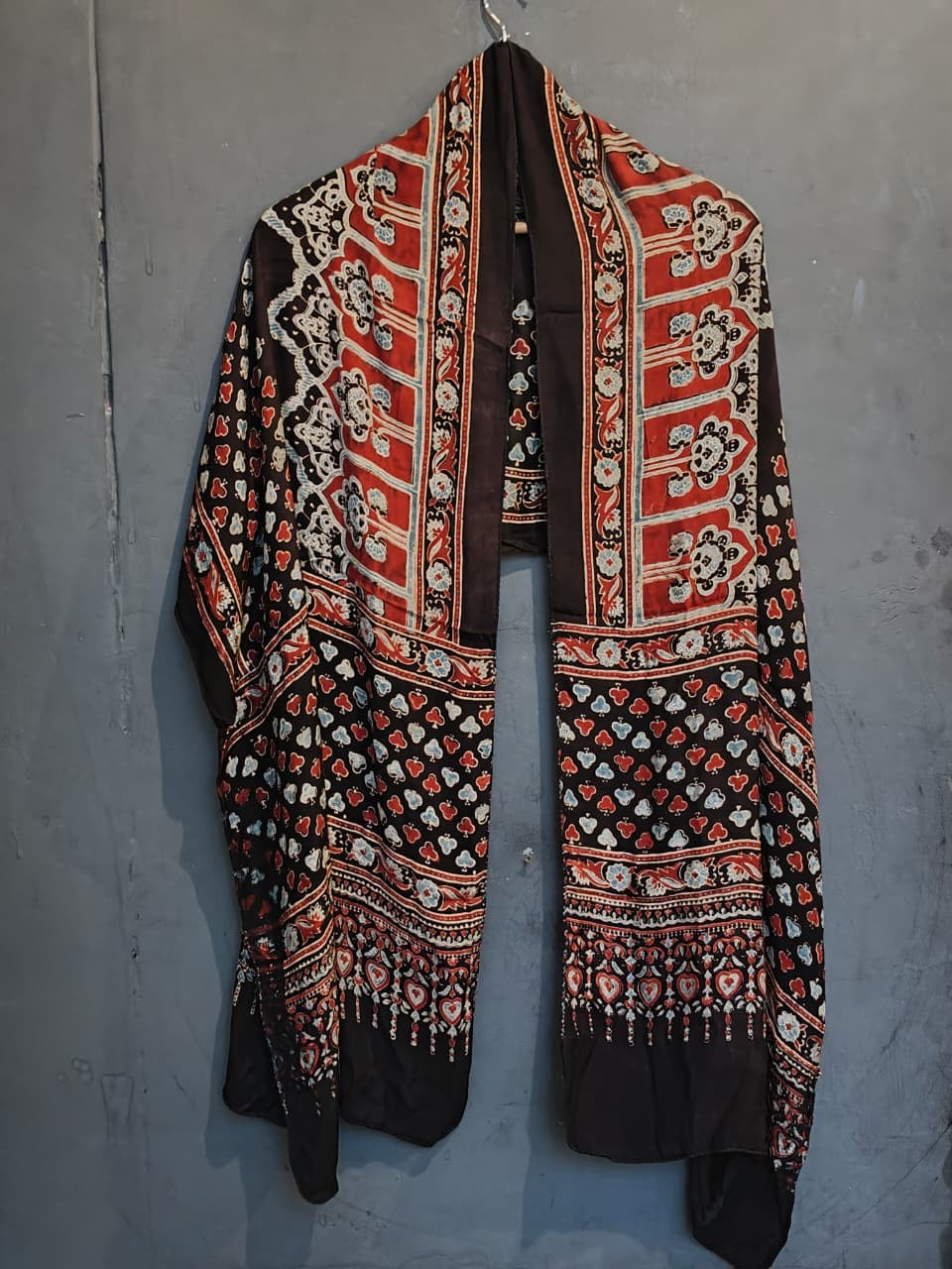 Ajrakh hand block printed soft modal stole - click to see colors and designs