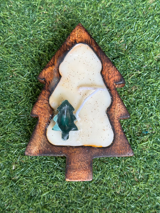 Christmas tree shaped decorative candle