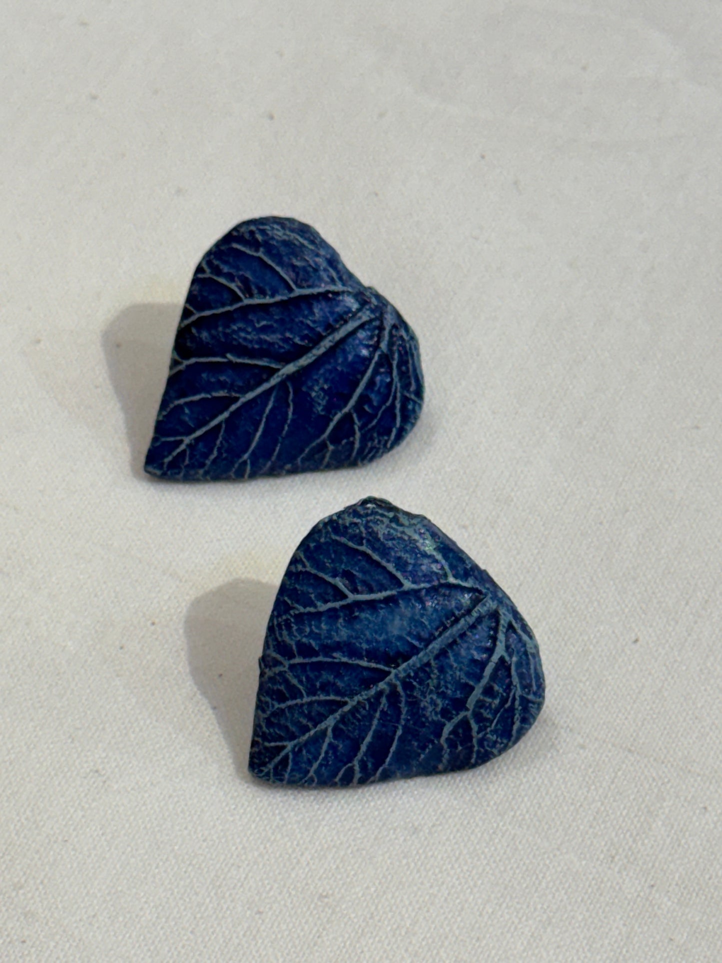 Leaves design handcrafted papier mache unique light weight earrings