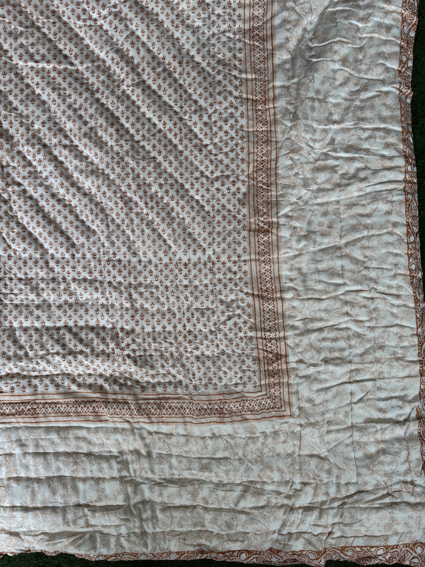 Hand block printed cotton quilt- king size 90 x 108 inches - multiple designs available
