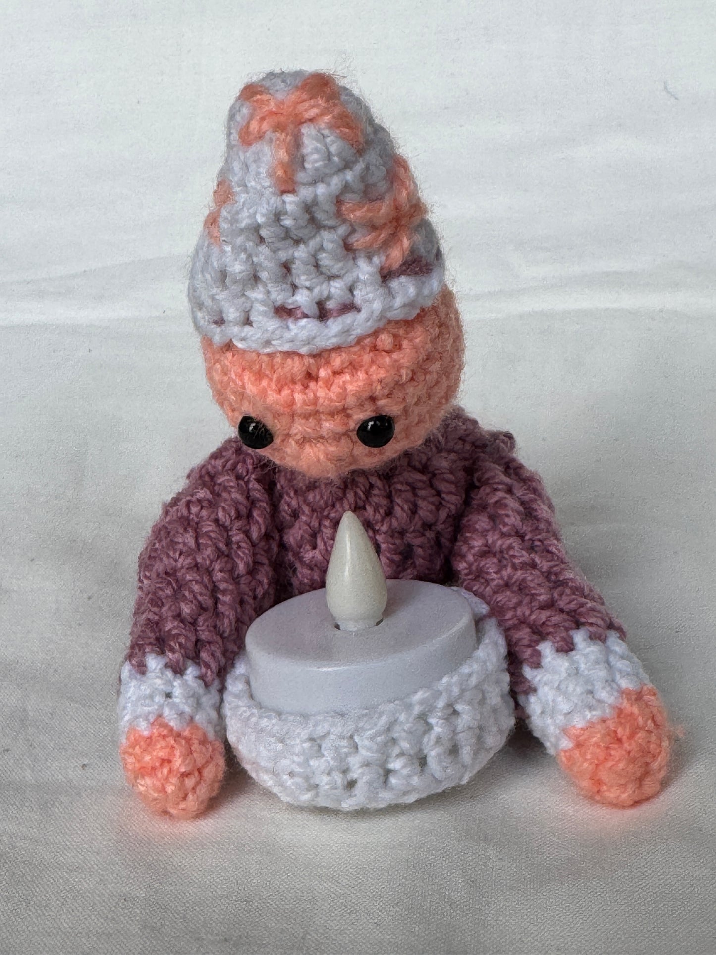 Crochet t-light holding fairy - handcrafted decor