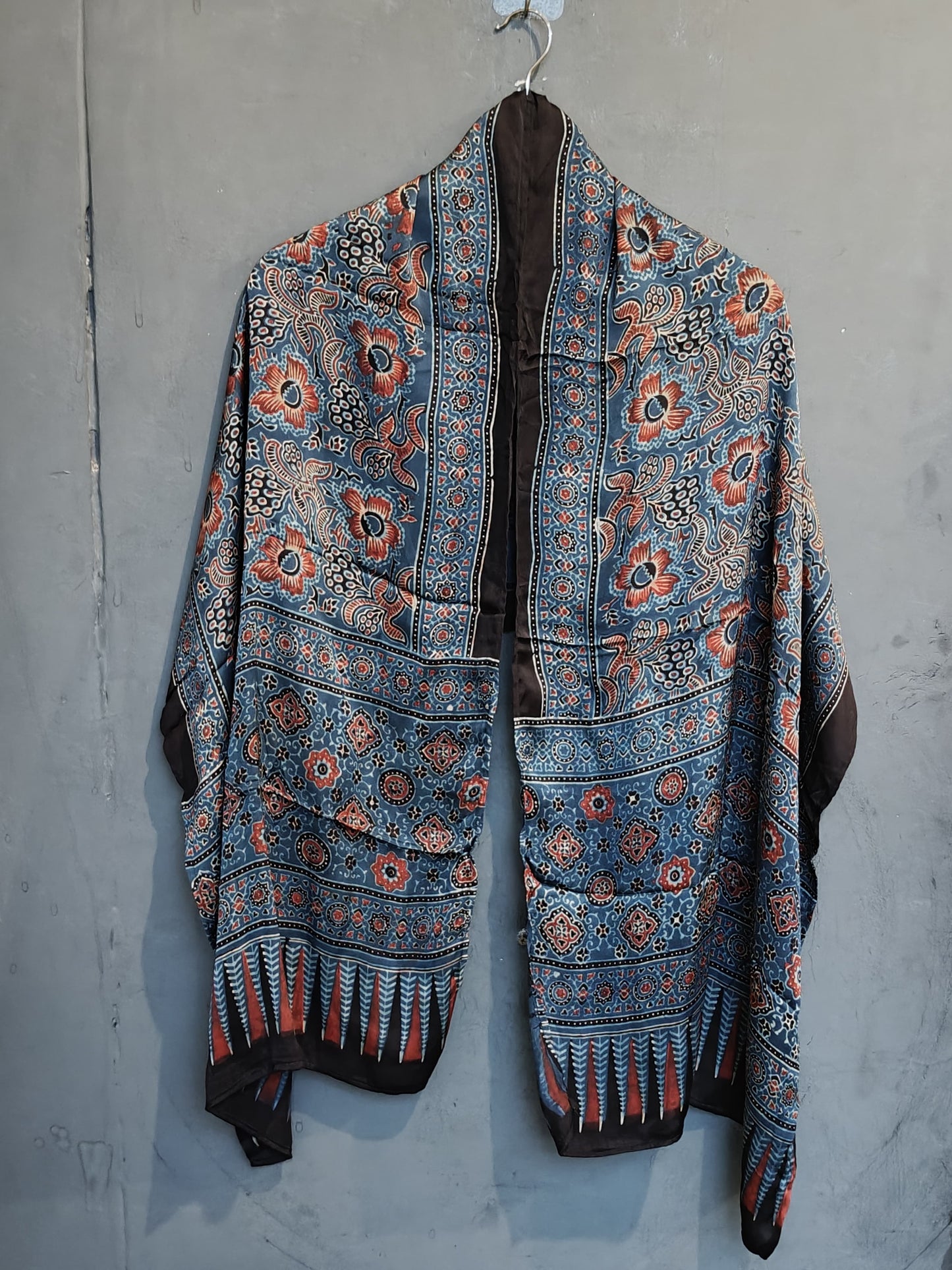 Ajrakh hand block printed soft modal stole - click to see colors and designs
