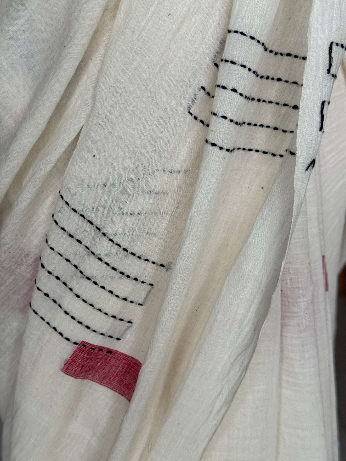 Jamdani yardage saree in super soft 120 count handloom cotton and handspun weft
