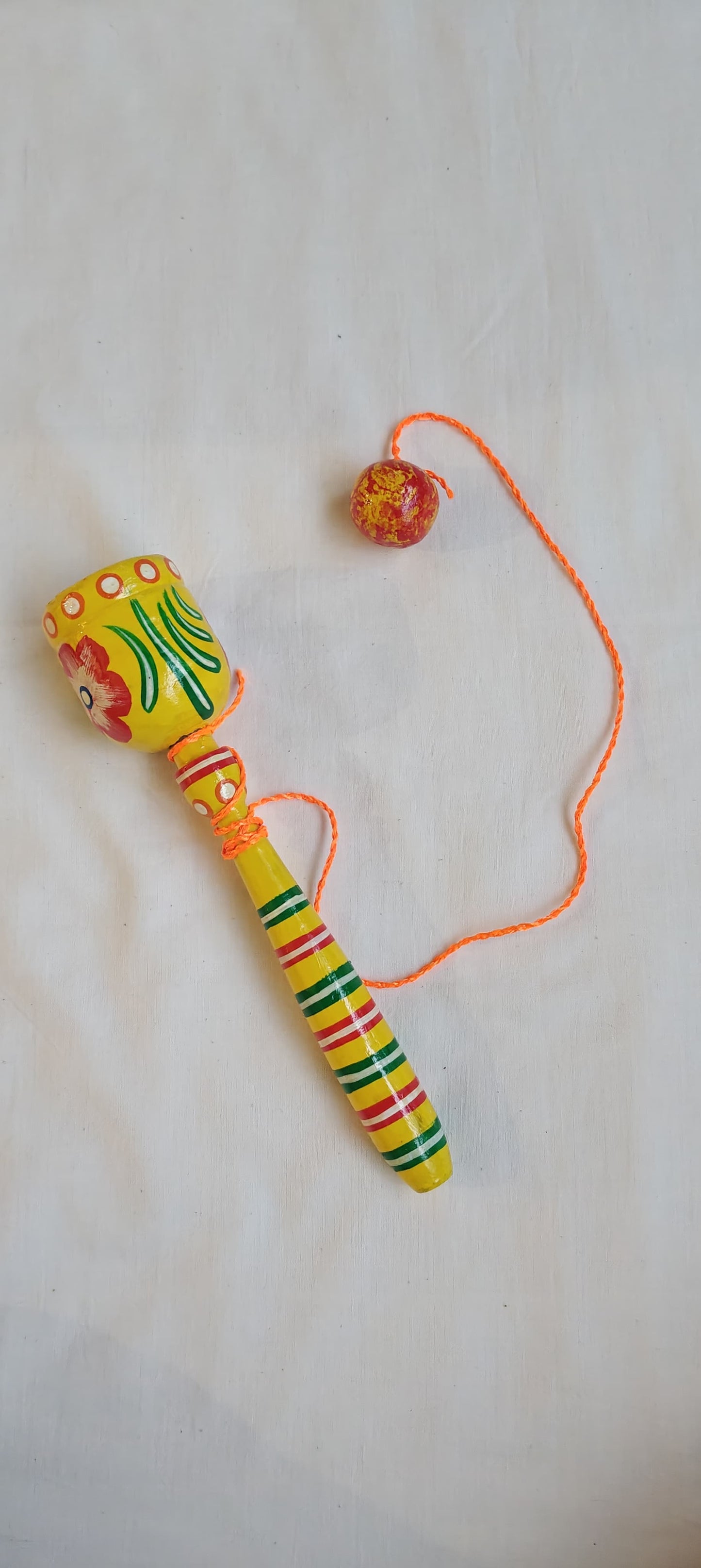 Cup and ball game - wooden hand Painted
