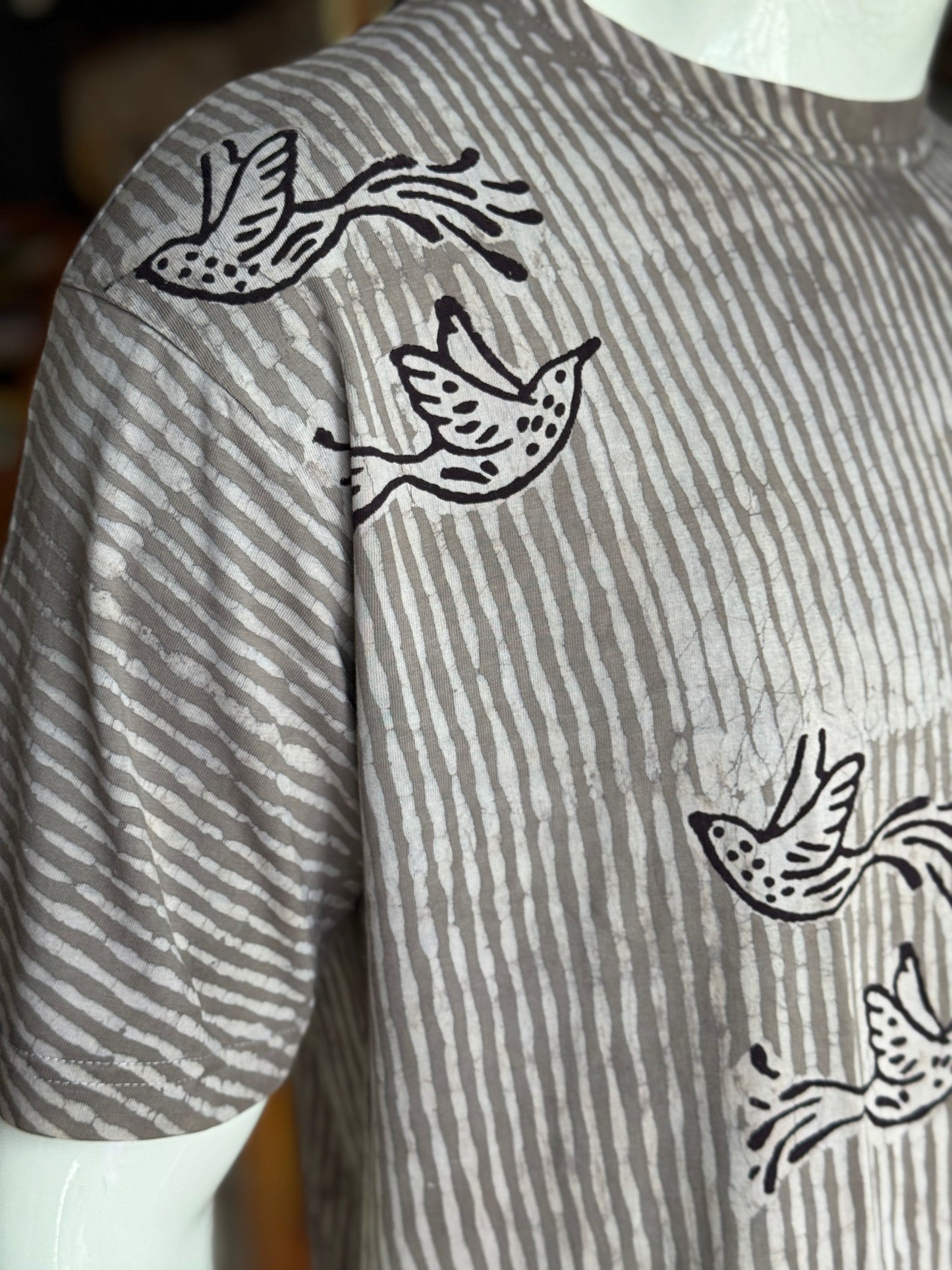 Quirky tees - hand block printed, natural dyed, mens cotton t-shirt