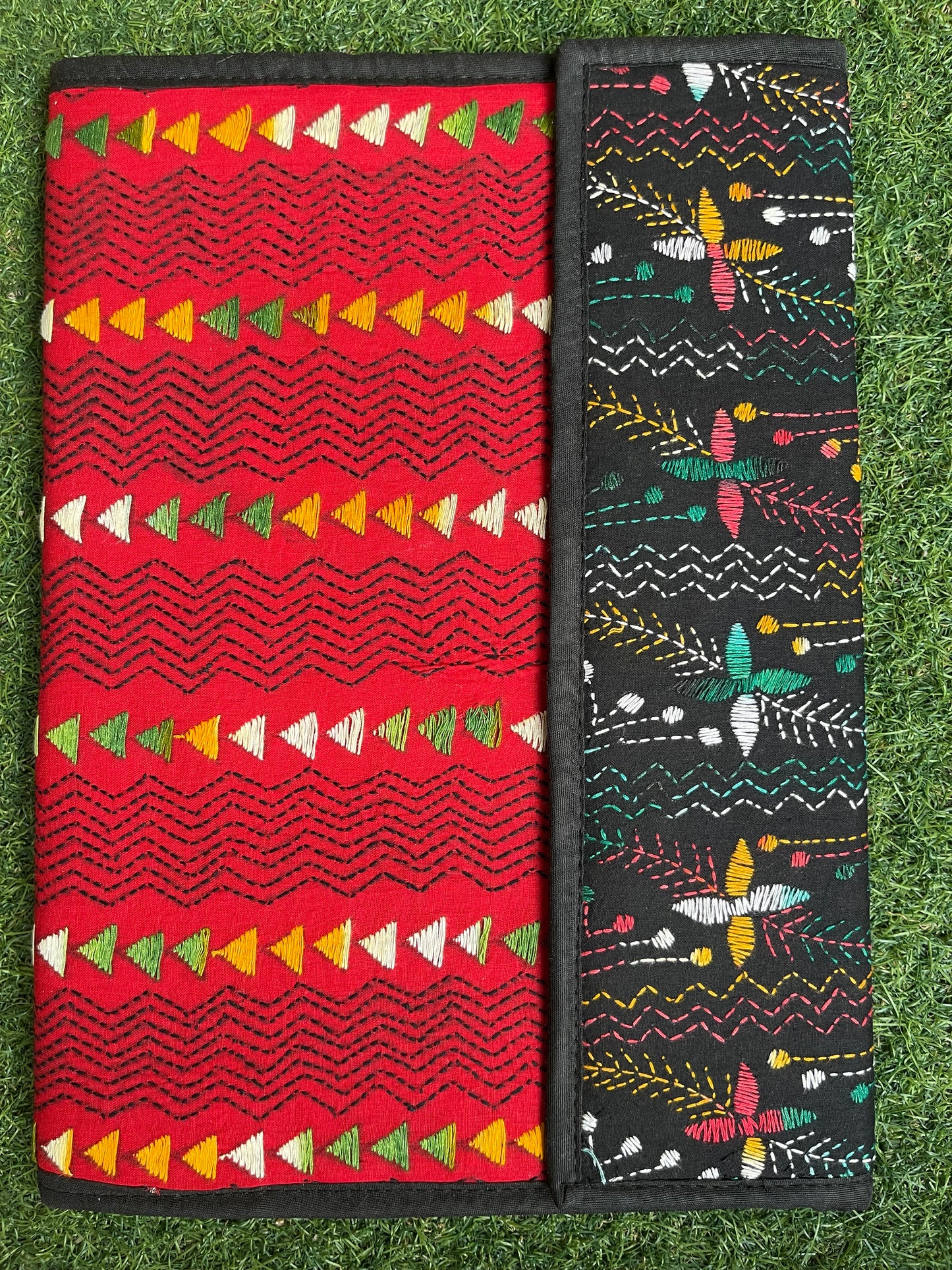 Kantha hand embroidered folder