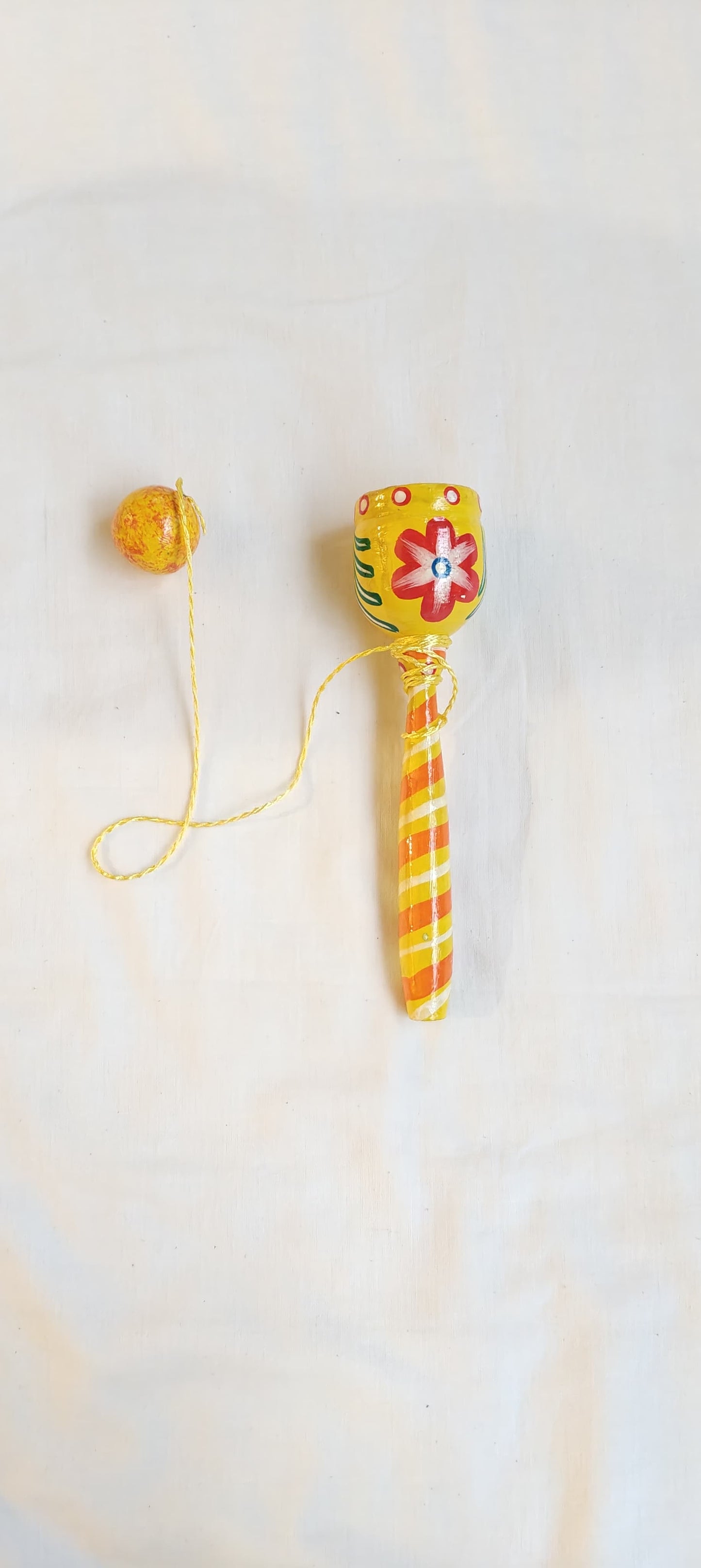 Cup and ball game - wooden hand Painted
