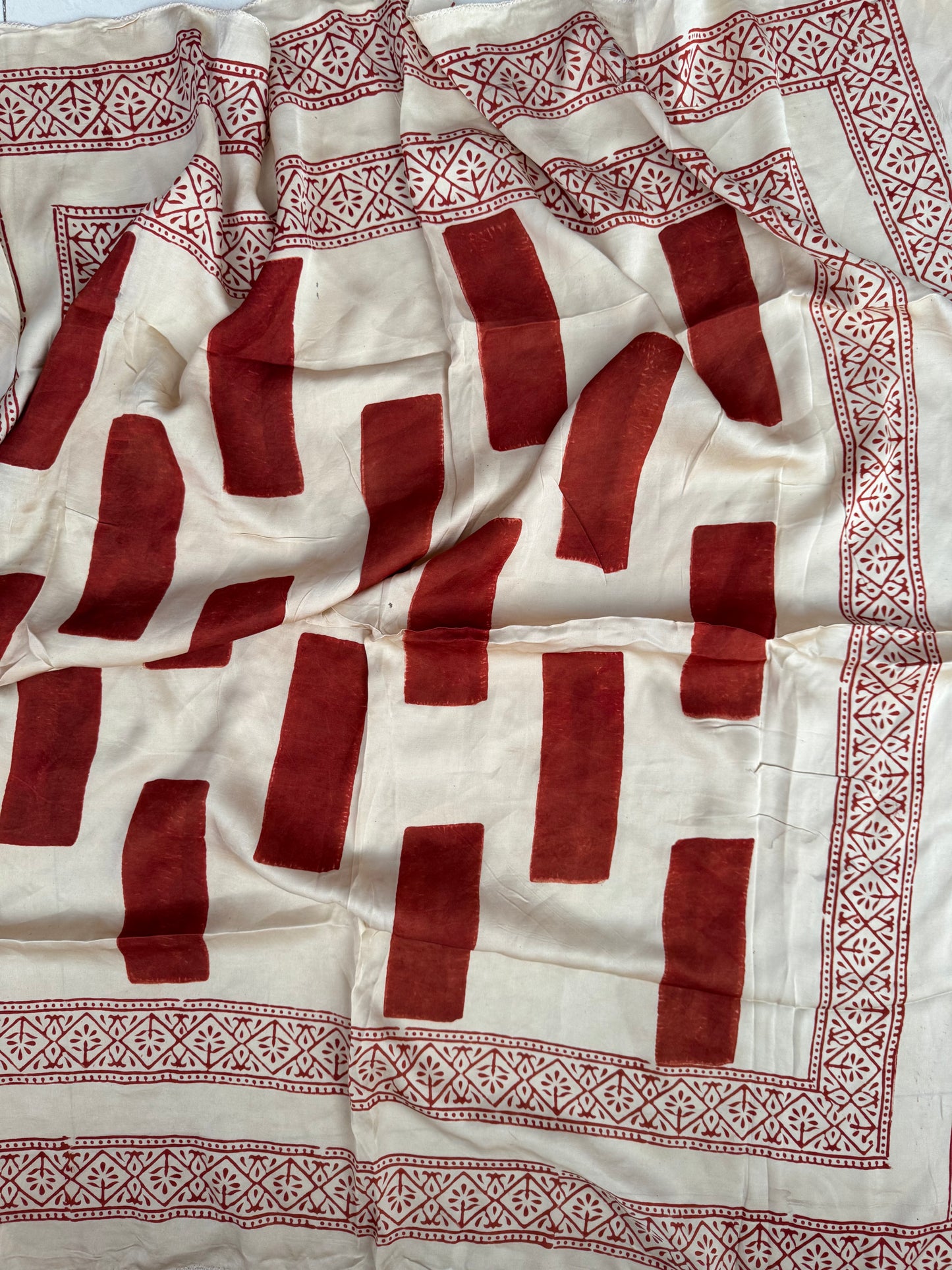 Scarf - hand block printed Ajrakh on soft modal