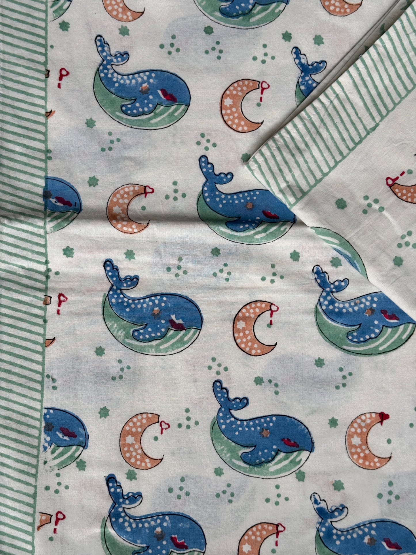 Cute prints single bedsheet & pillow cover in hand block printed pure cotton - multiple designs available