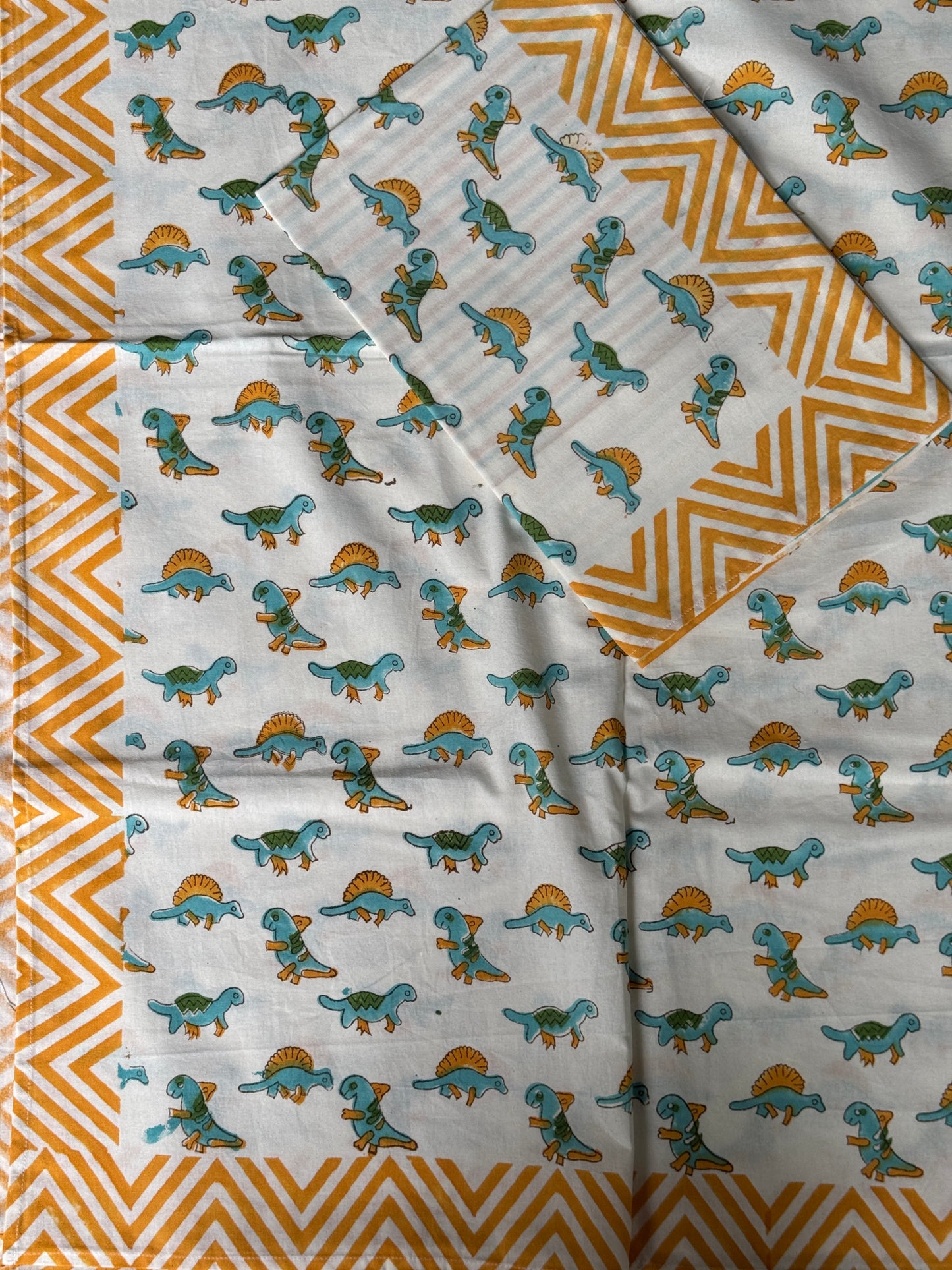 Cute prints single bedsheet & pillow cover in hand block printed pure cotton - multiple designs available