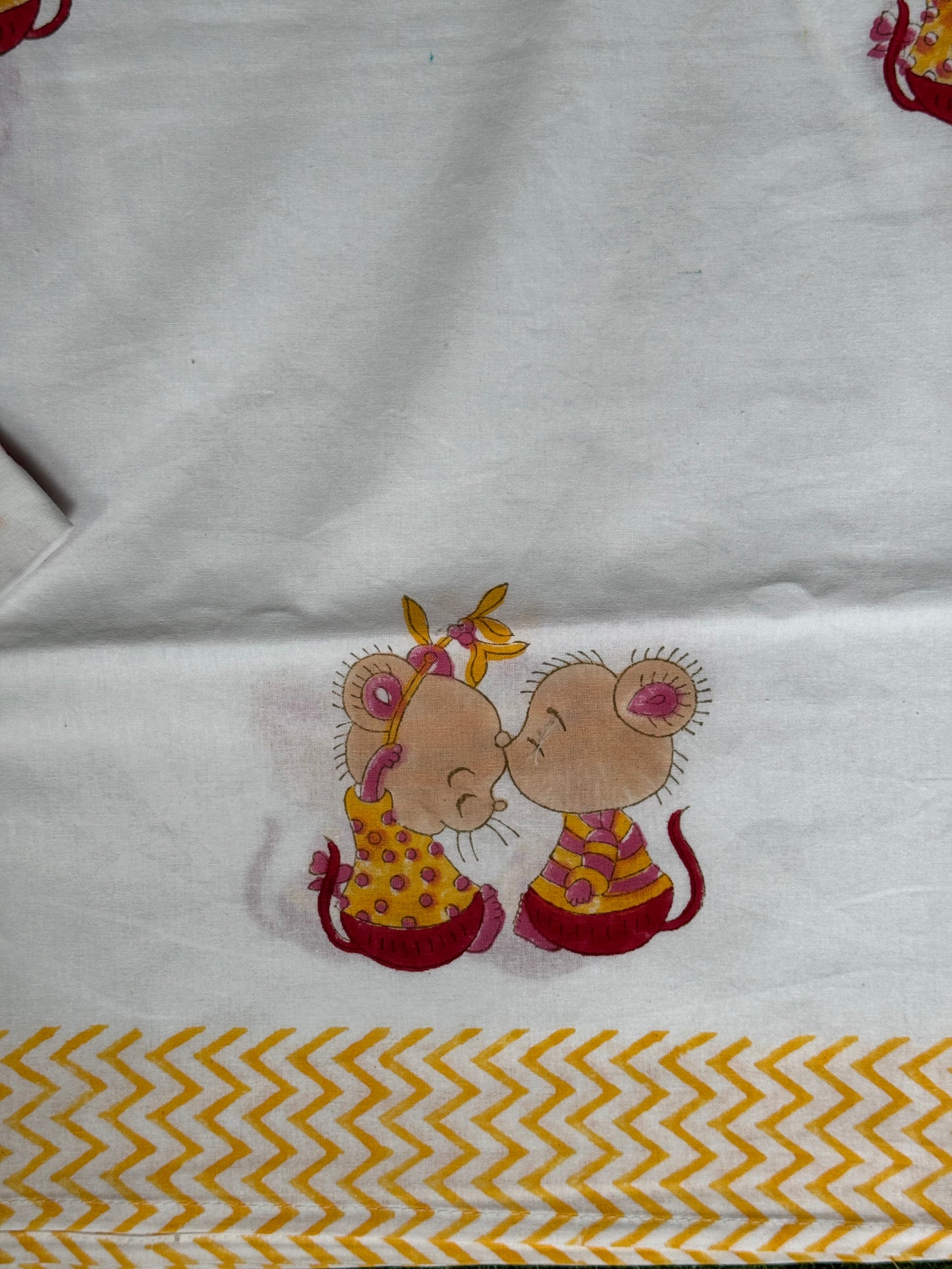 Cute prints single bedsheet & pillow cover in hand block printed pure cotton - multiple designs available
