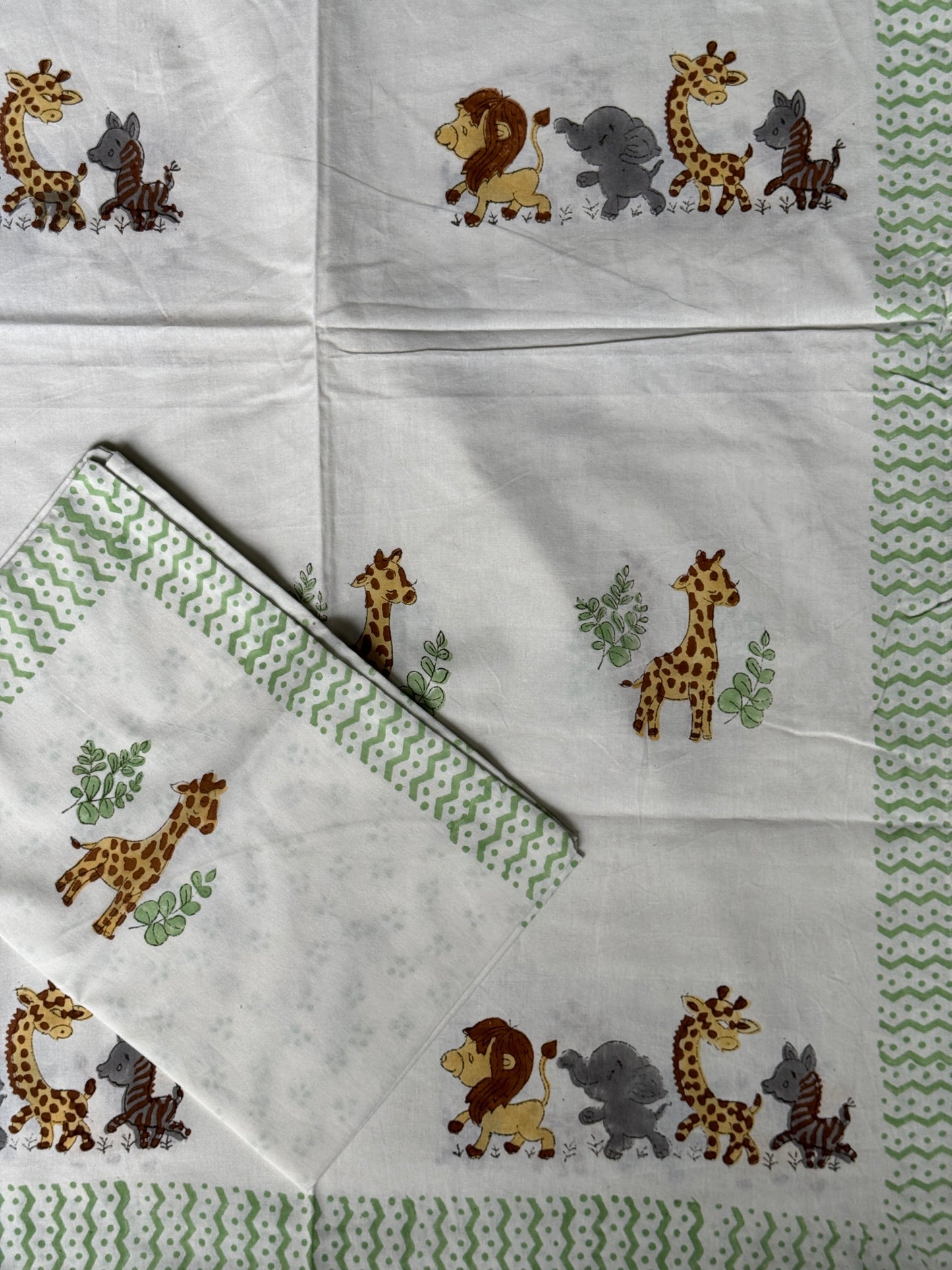 Cute prints single bedsheet & pillow cover in hand block printed pure cotton - multiple designs available