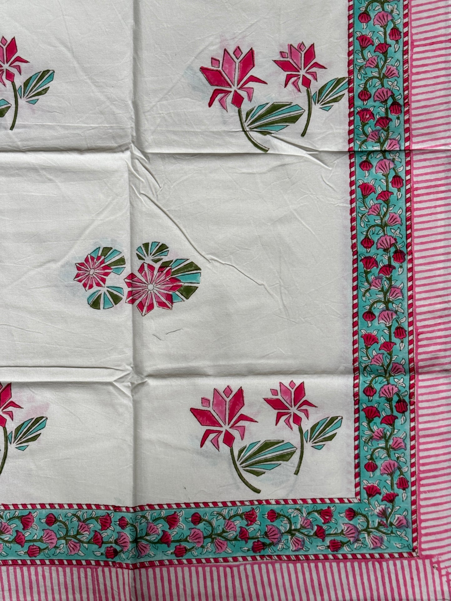6 seater table cover in hand block printed cotton - click to see design options