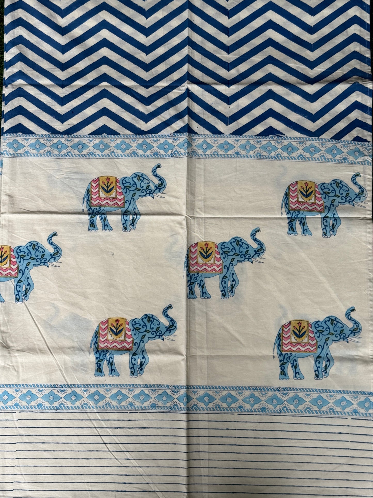 6 seater table cover in hand block printed cotton - click to see design options