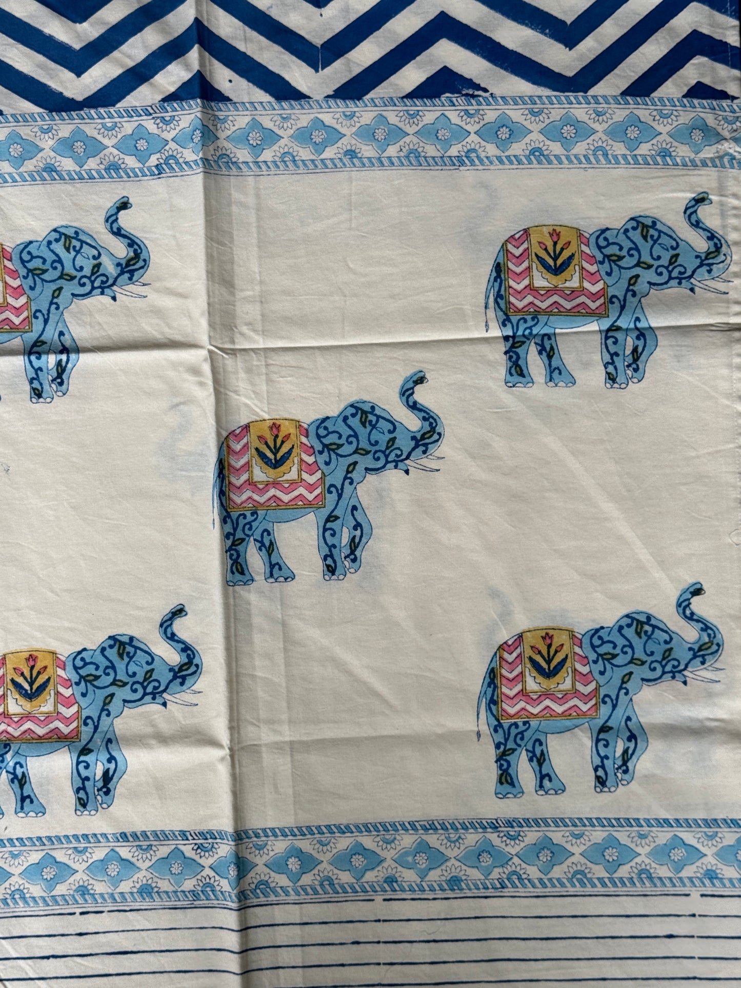 6 seater table cover in hand block printed cotton - click to see design options