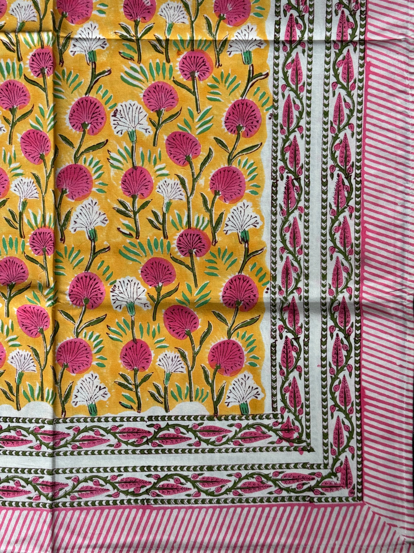 6 seater table cover in hand block printed cotton - click to see design options