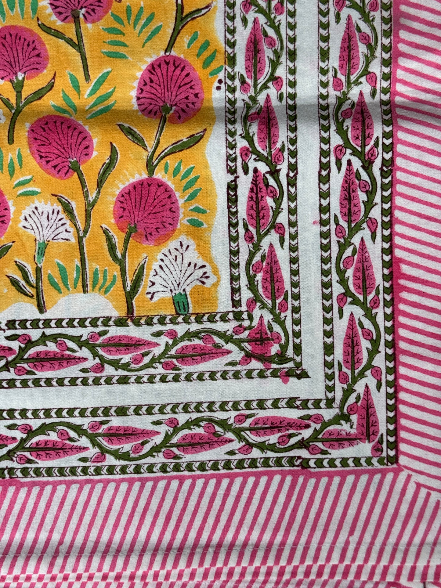 6 seater table cover in hand block printed cotton - click to see design options