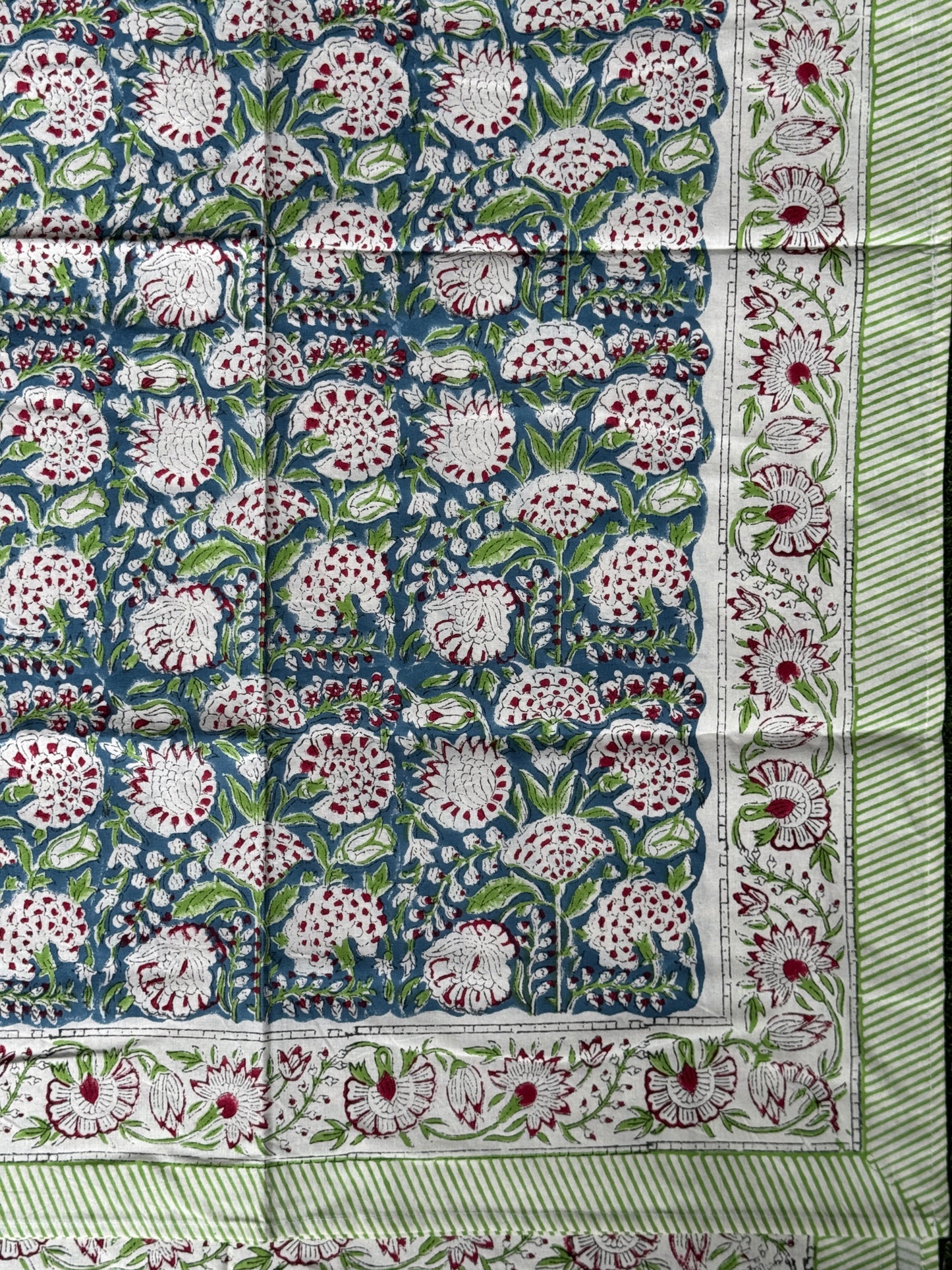 6 seater table cover in hand block printed cotton - click to see design options